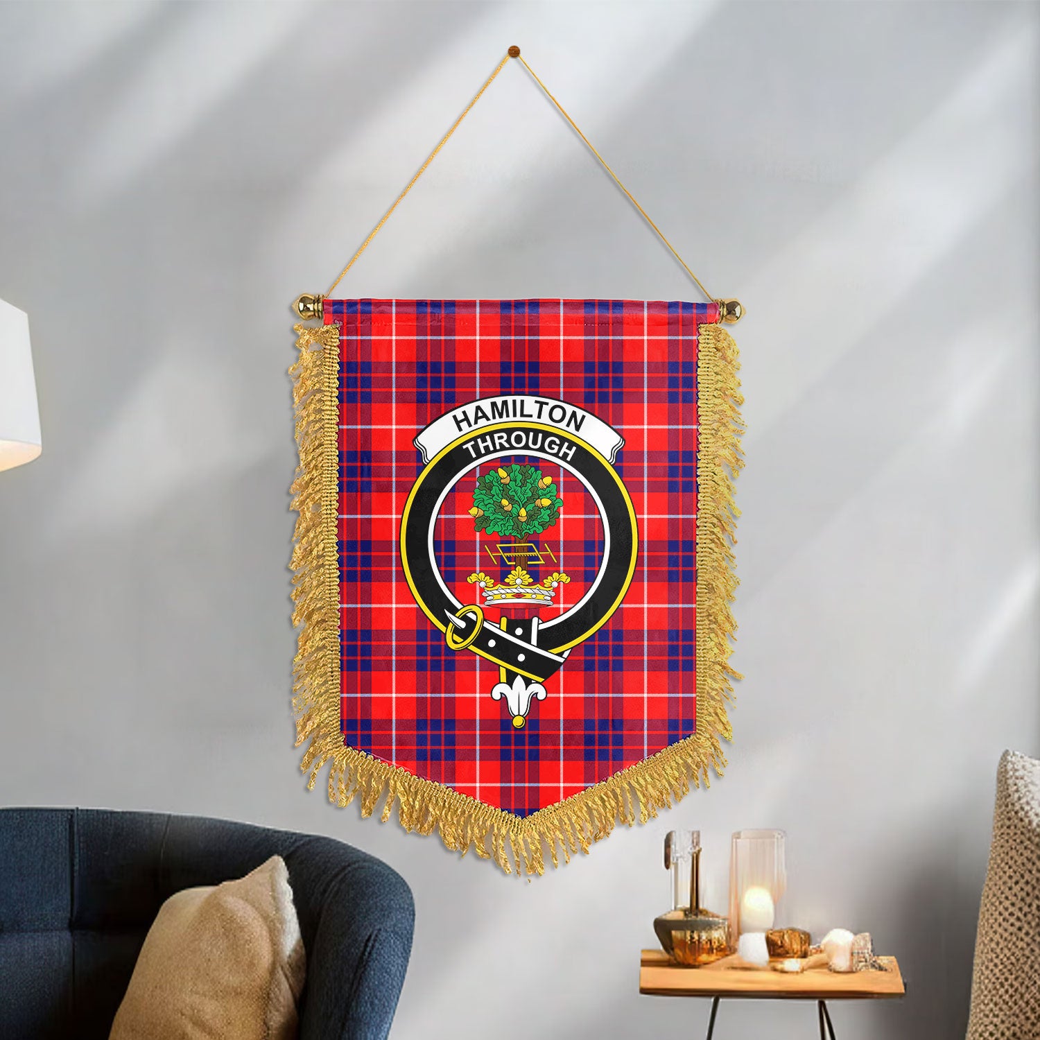 Hamilton Modern Tartan Crest Wall Hanging Banner