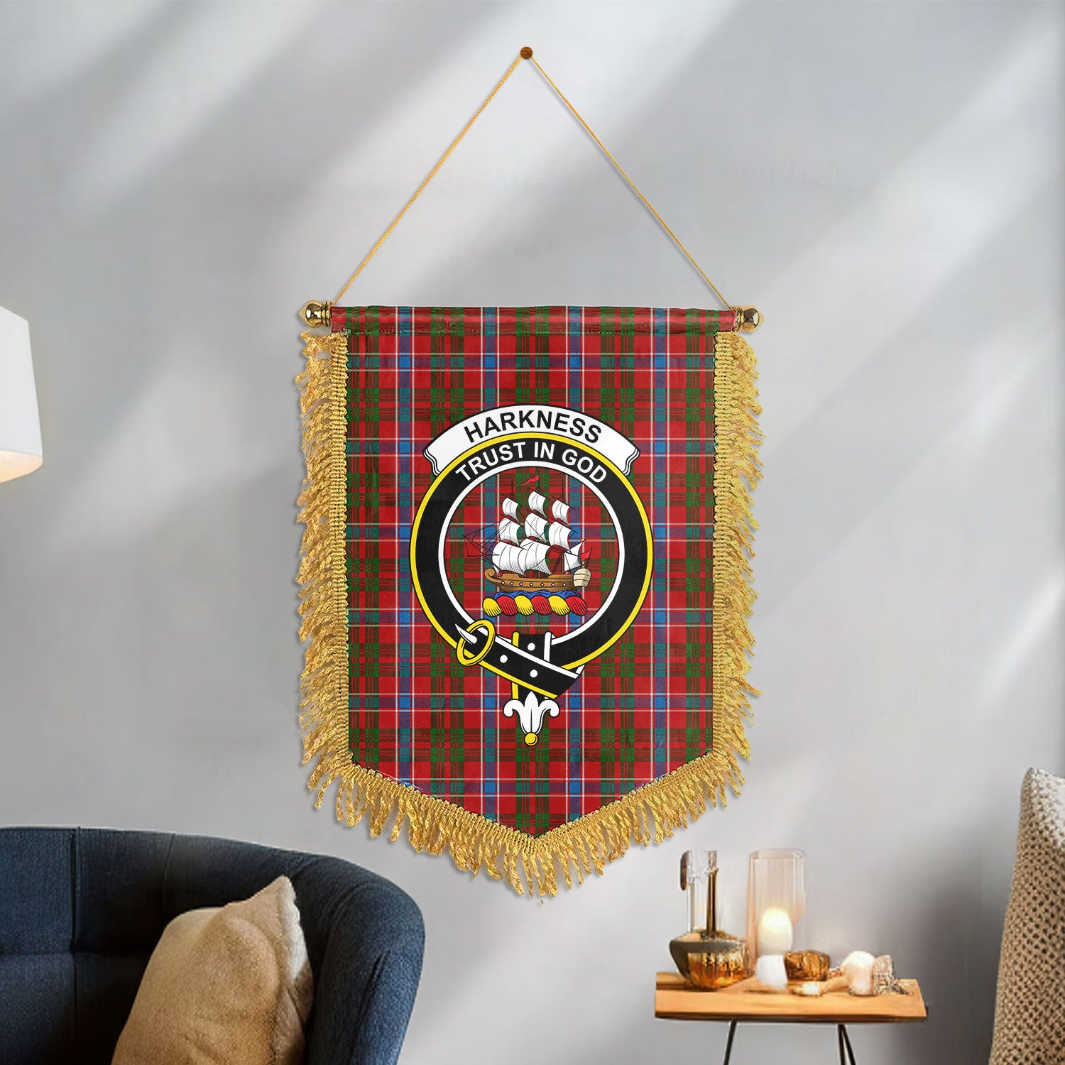 Harkness Dress Tartan Crest Wall Hanging Banner