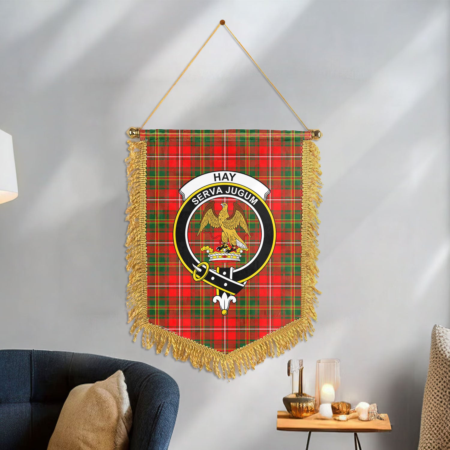 Hay Modern Tartan Crest Wall Hanging Banner