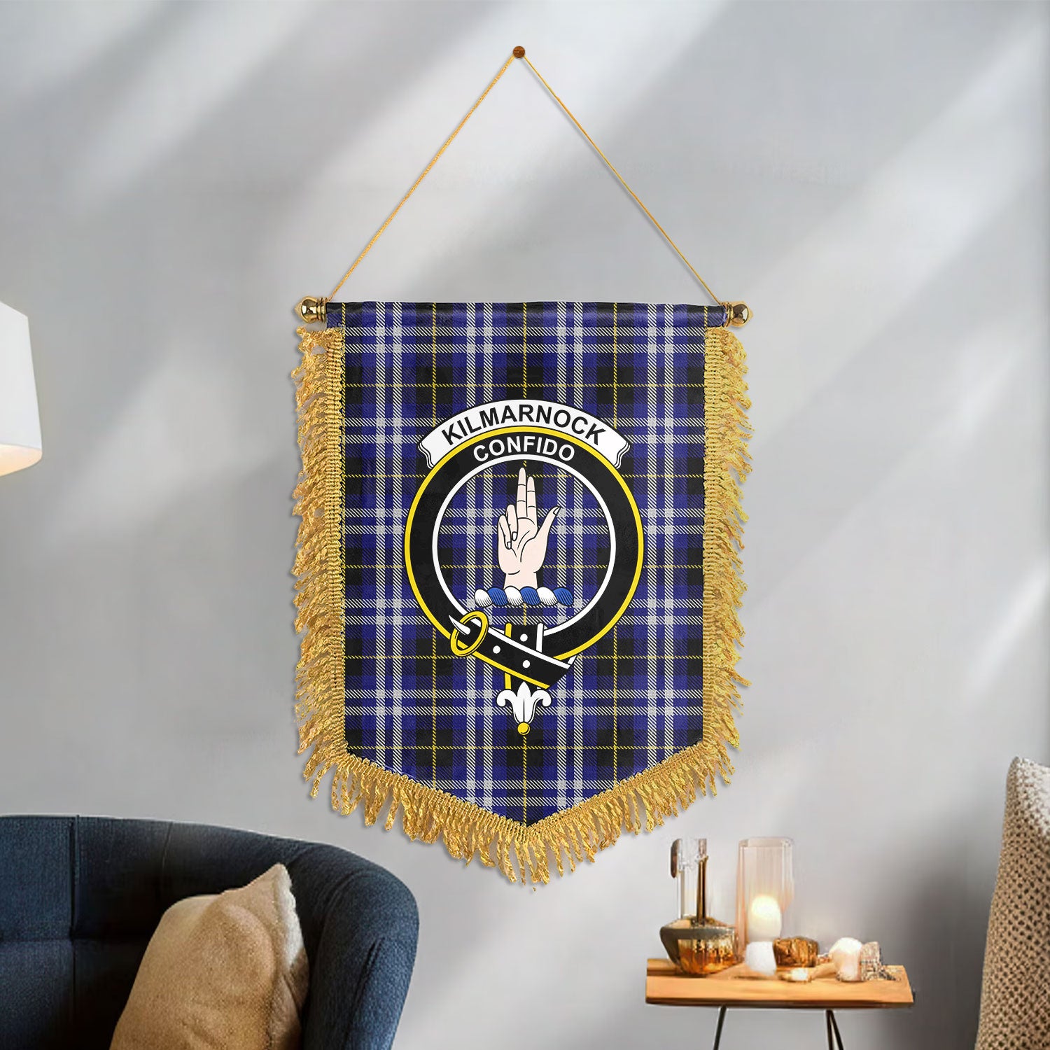 Kilmarnock Tartan Crest Wall Hanging Banner