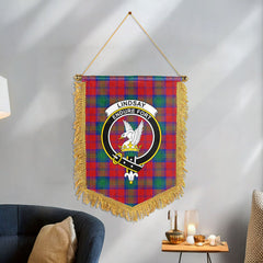 Lindsay Modern Tartan Crest Wall Hanging Banner