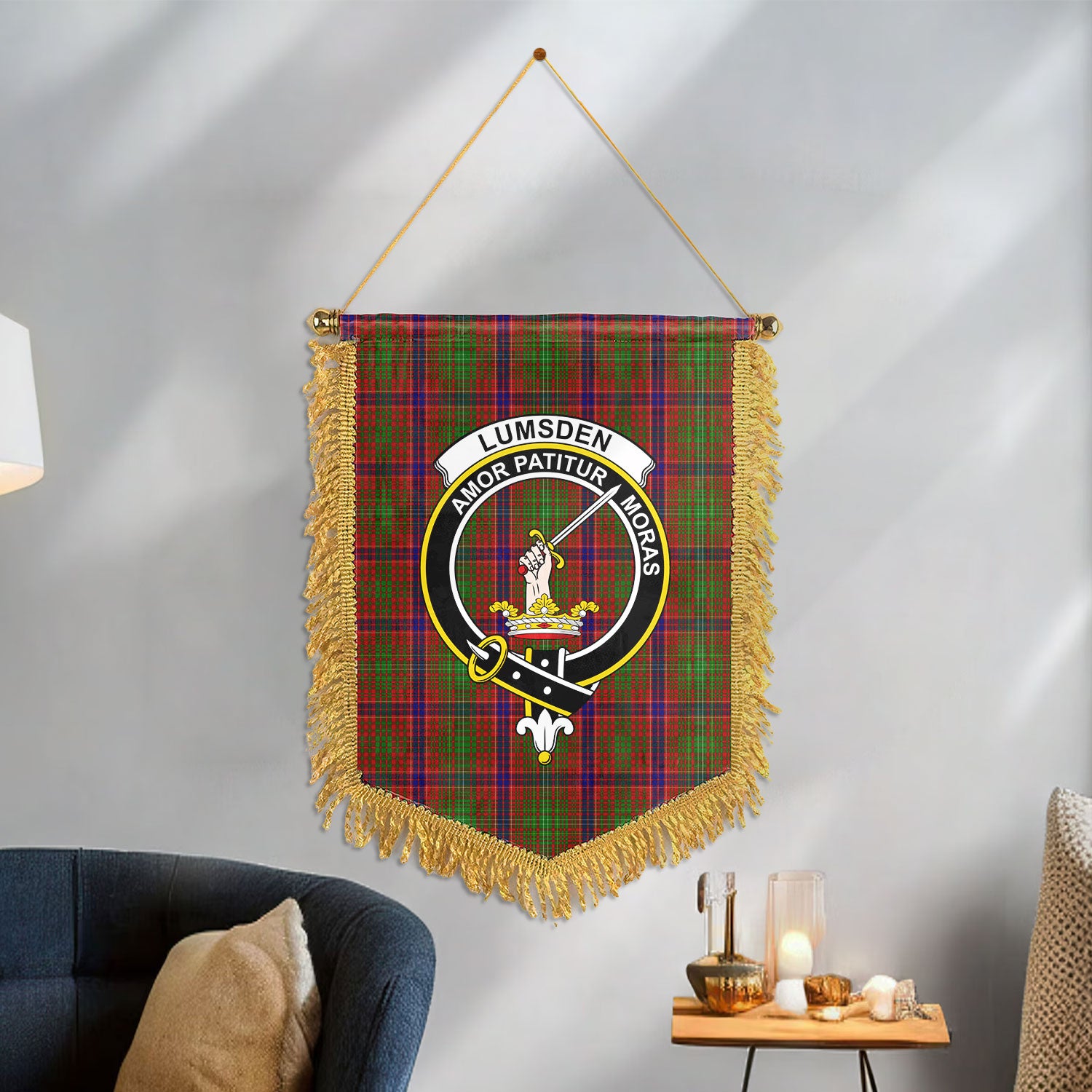 Lumsden Tartan Crest Wall Hanging Banner