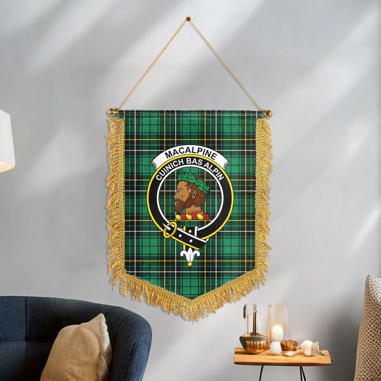 MacAlpine Ancient Tartan Crest Wall Hanging Banner