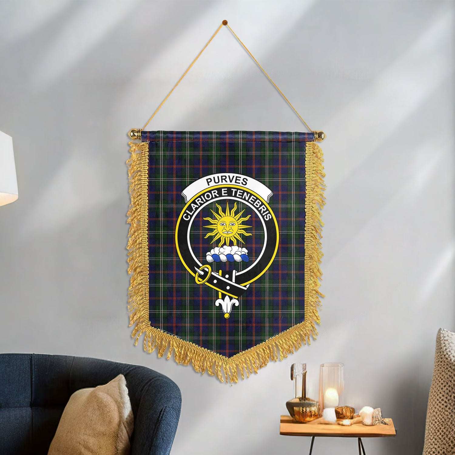 Purves Tartan Crest Wall Hanging Banner