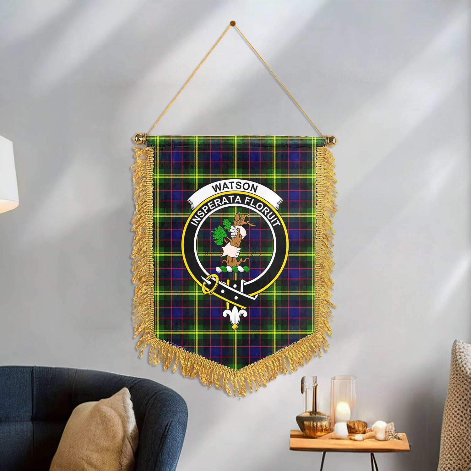 Watson Modern Tartan Crest Wall Hanging Banner