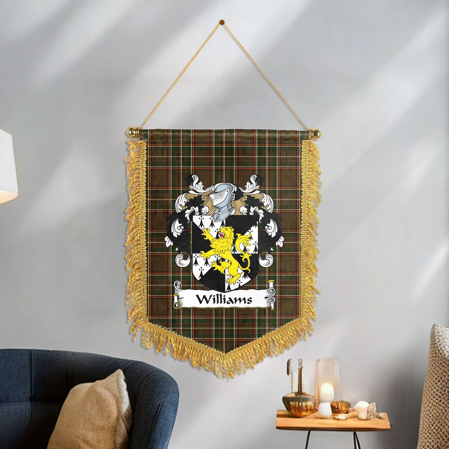 Williams Tartan Coat of Arms Wall Hanging Banner