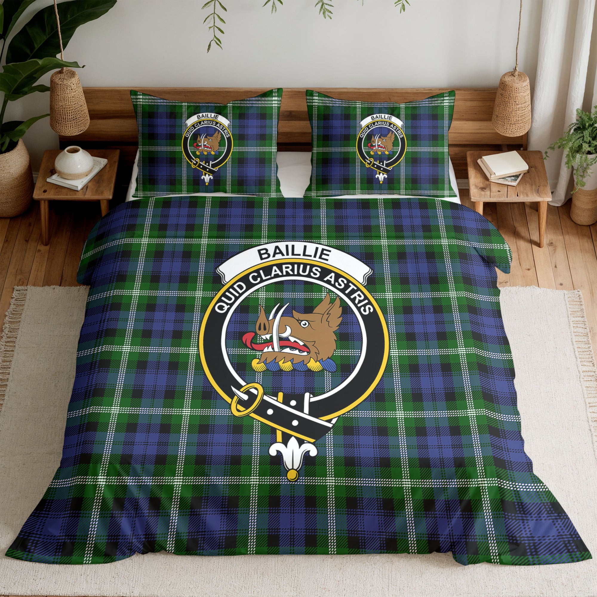 Baillie Modern Tartan Crest Bedding Set