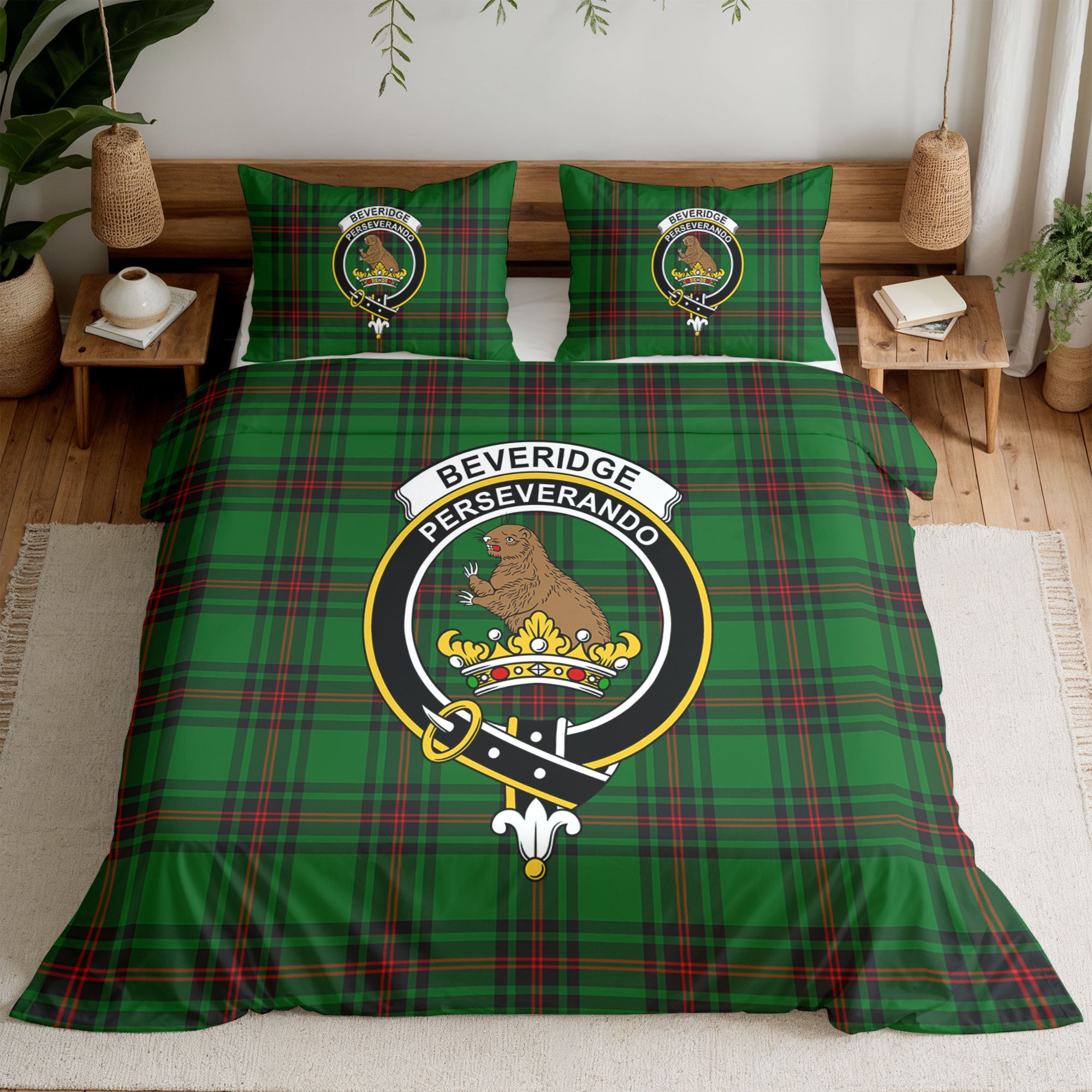 Beveridge Tartan Crest Bedding Set