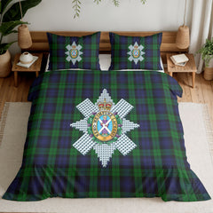 Black Watch Tartan Crest Bedding Set