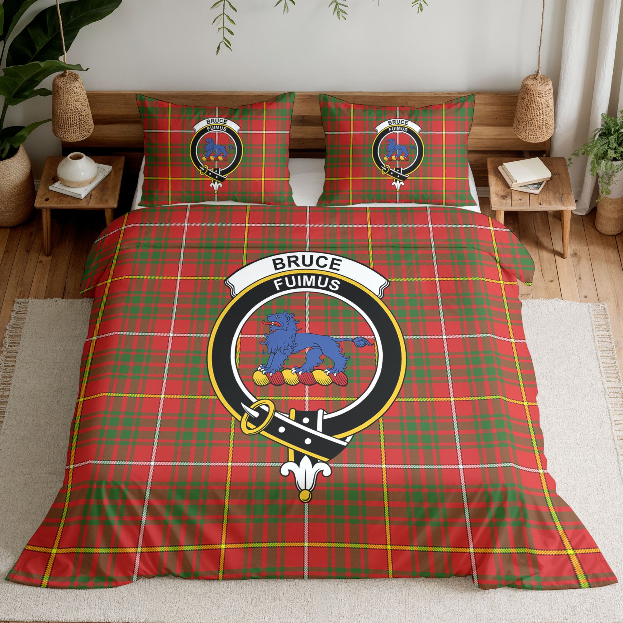 Bruce Modern Tartan Crest Bedding Set