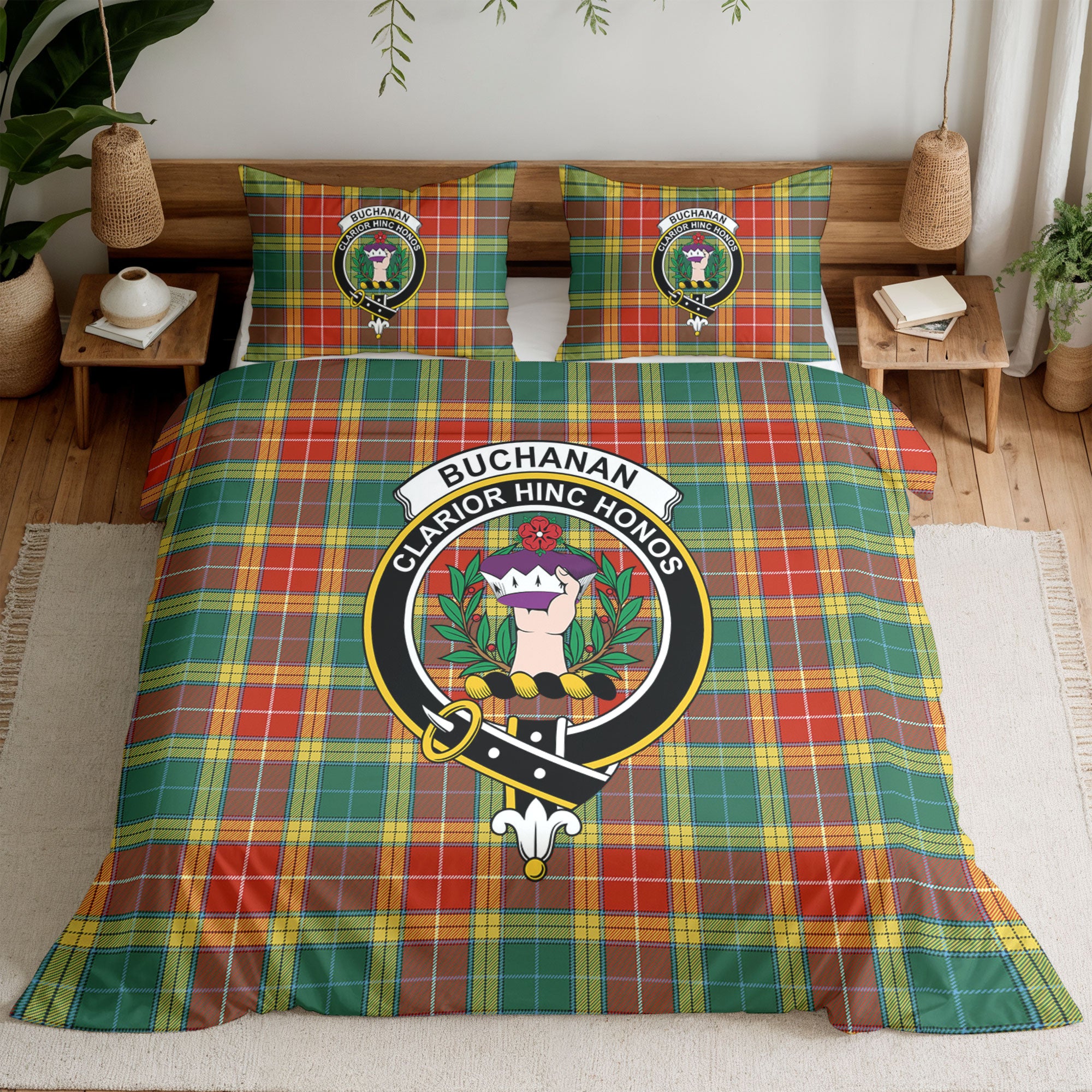 Buchanan Old Sett Tartan Crest Bedding Set