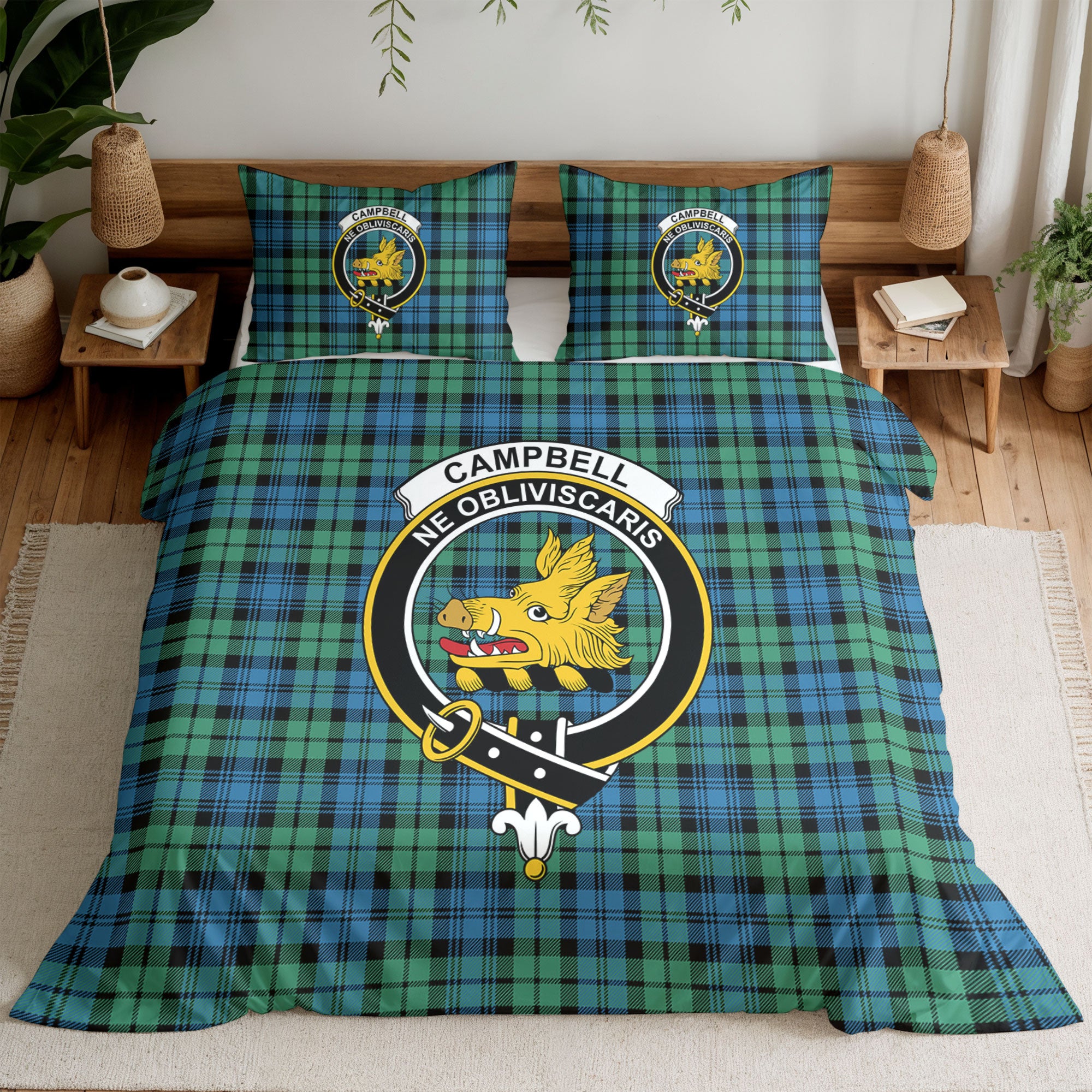Campbell Ancient 01 Tartan Crest Bedding Set