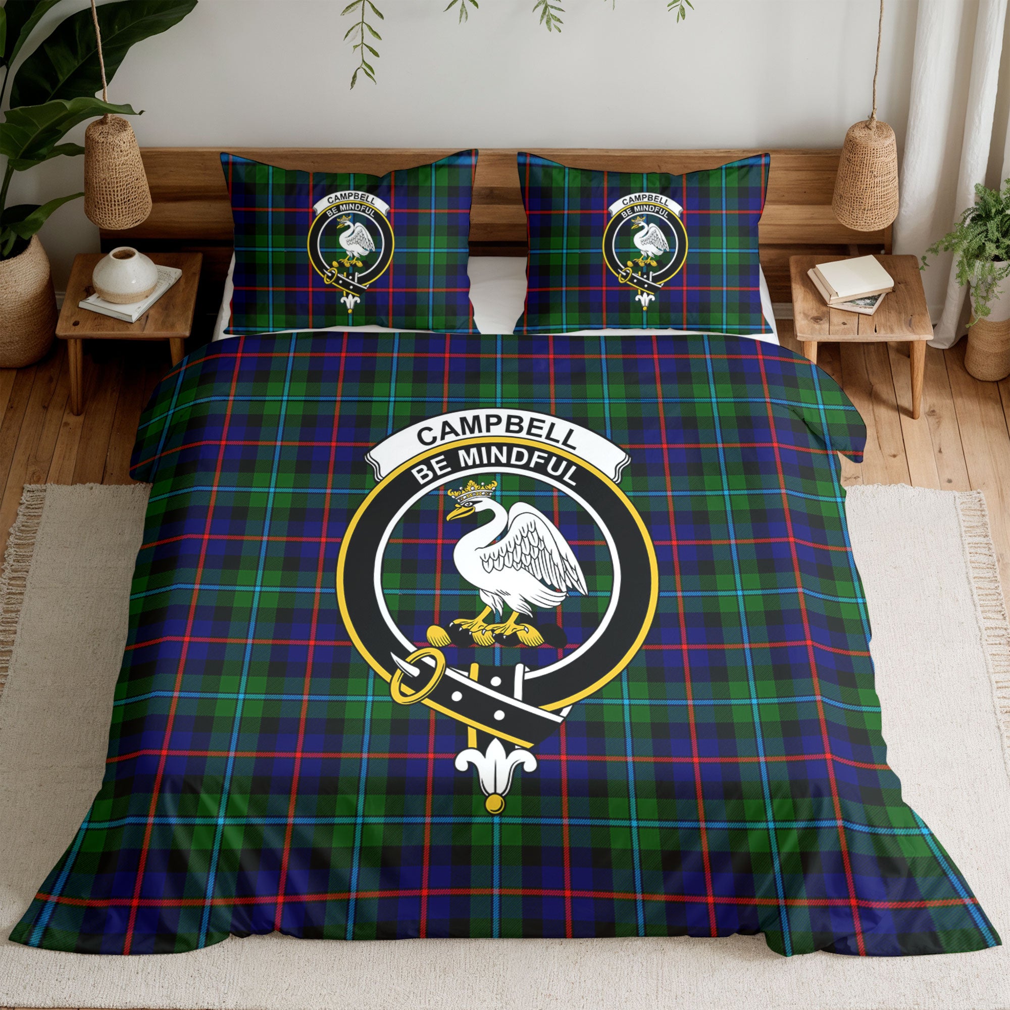 Campbell of Cawdor Modern Tartan Crest Bedding Set
