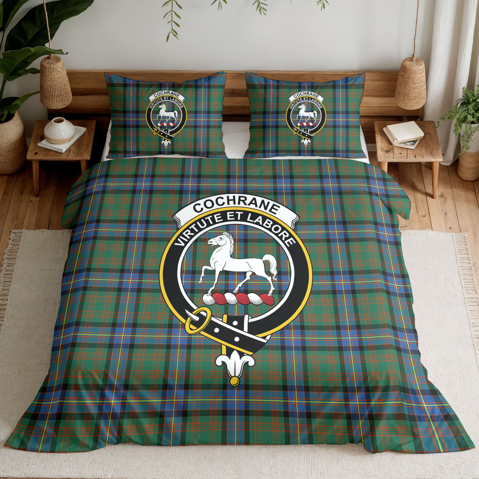 Cochrane Ancient Tartan Crest Bedding Set