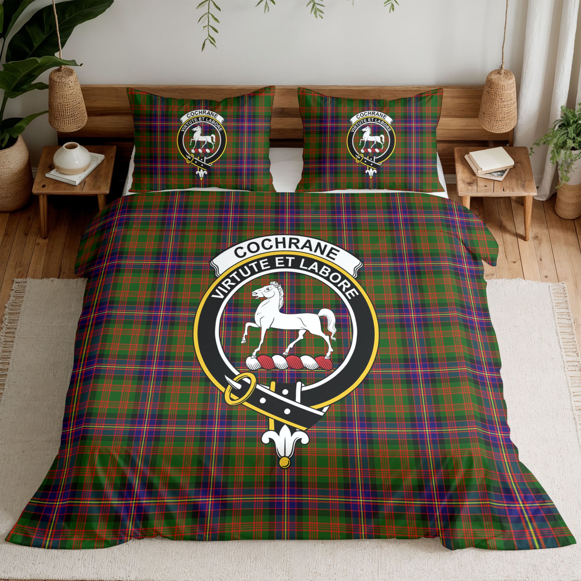 Cochrane Modern Tartan Crest Bedding Set