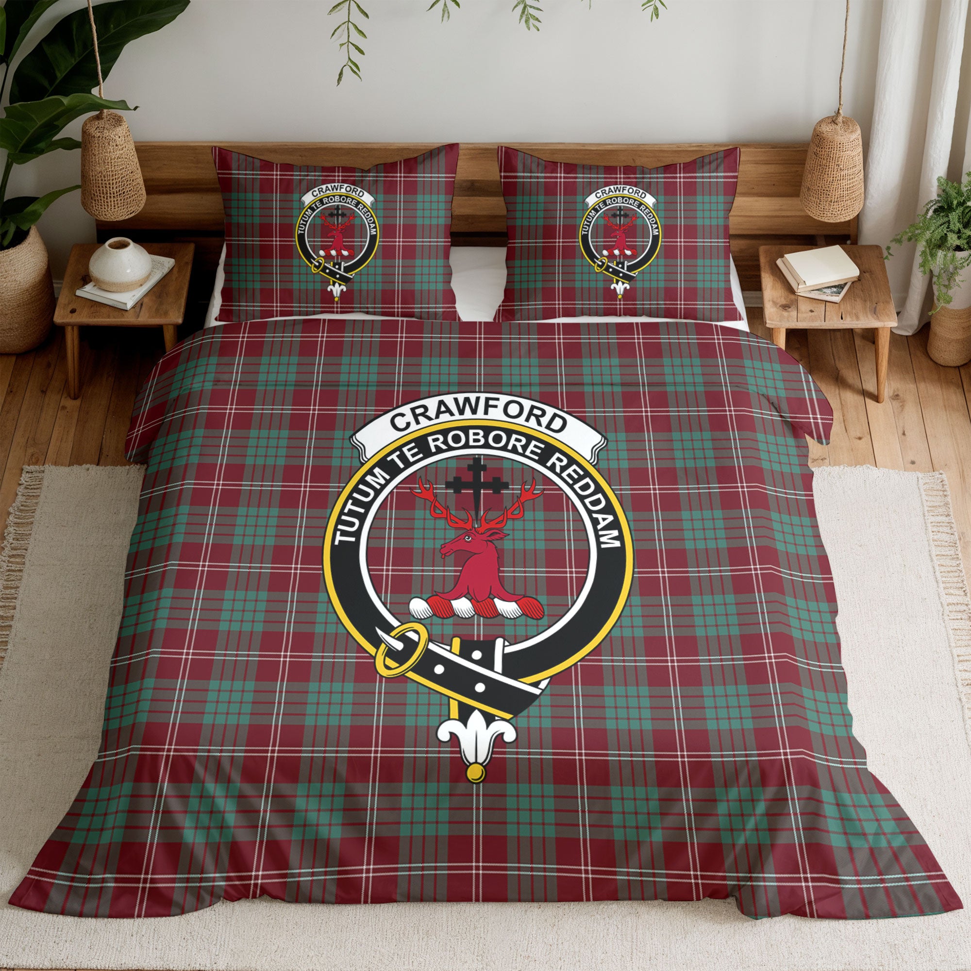 Crawford Modern Tartan Crest Bedding Set