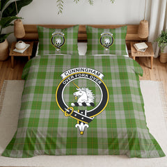 Cunningham Dress Green Dancers Tartan Crest Bedding Set