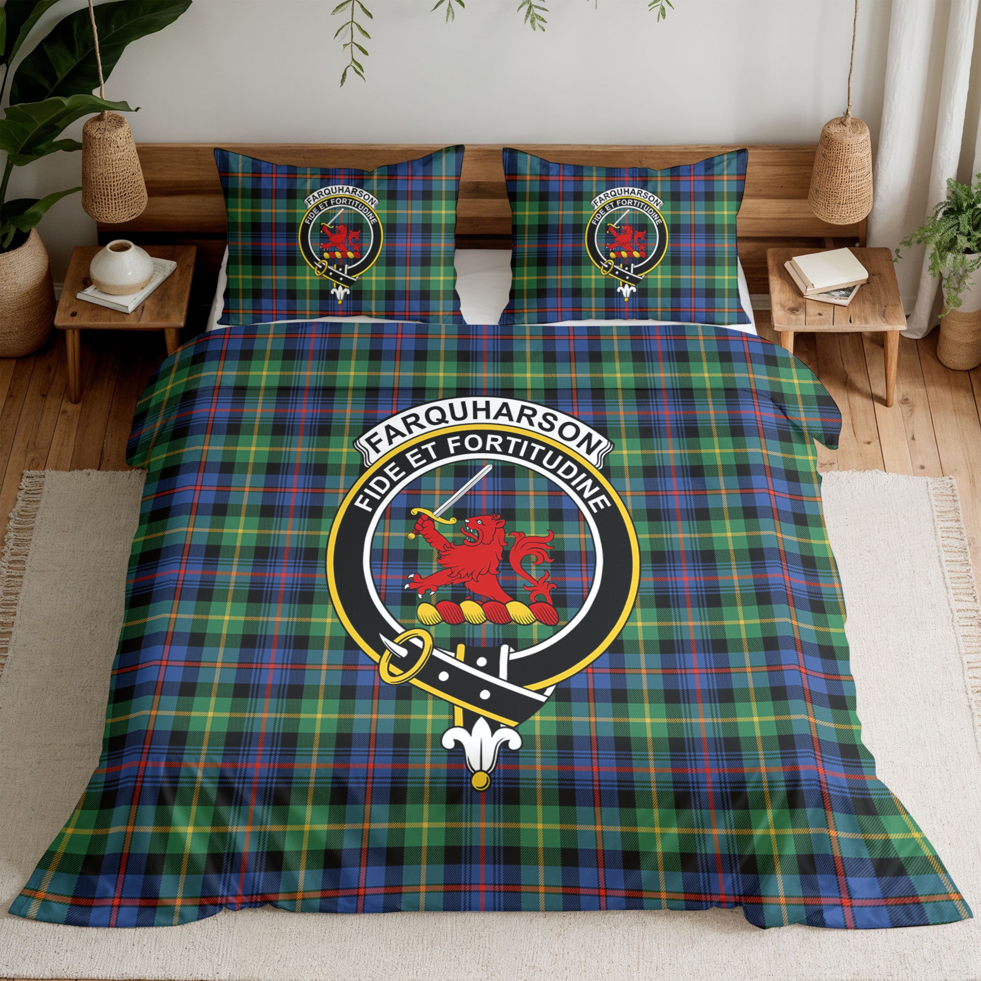 Farquharson Ancient Tartan Crest Bedding Set