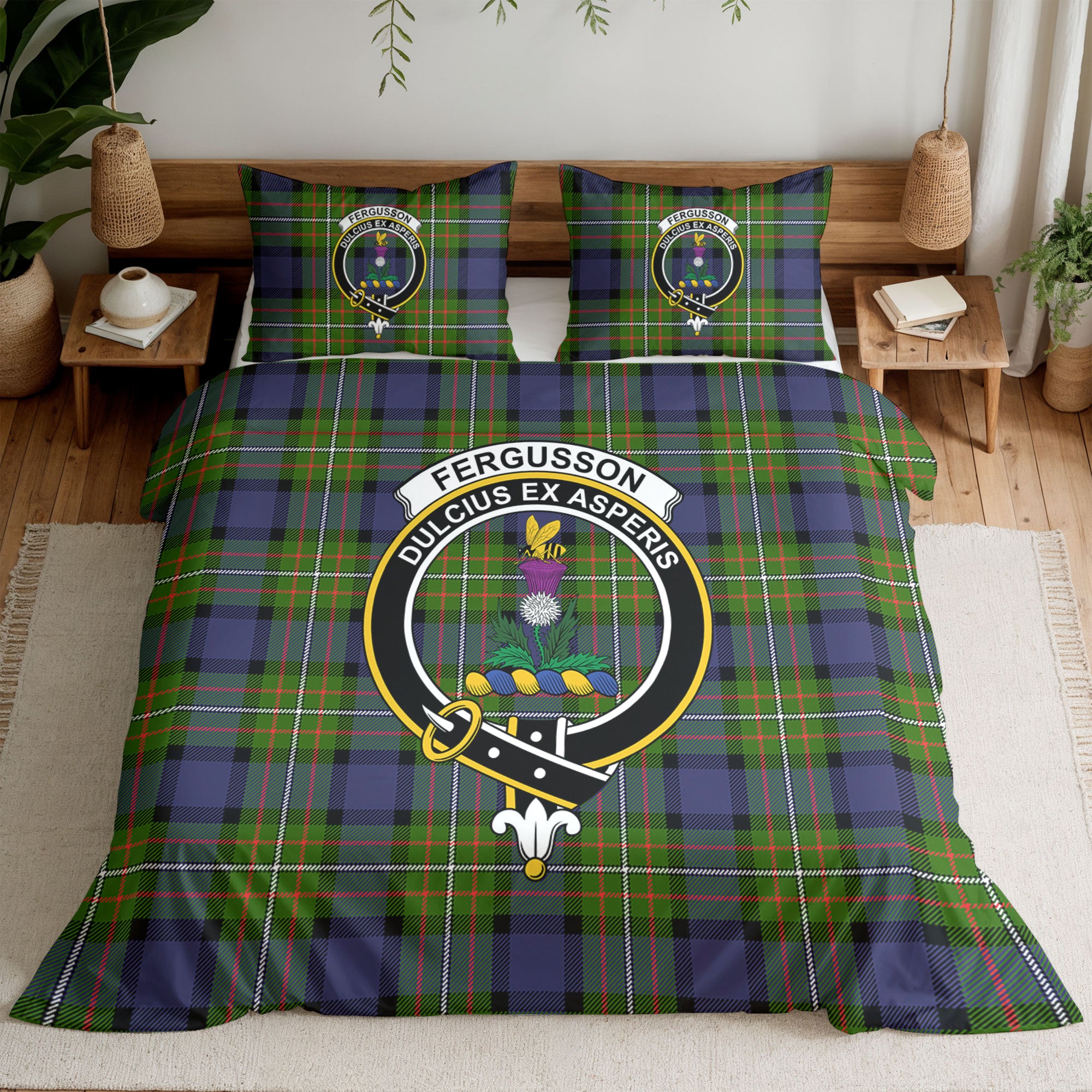 Fergusson Modern Tartan Crest Bedding Set