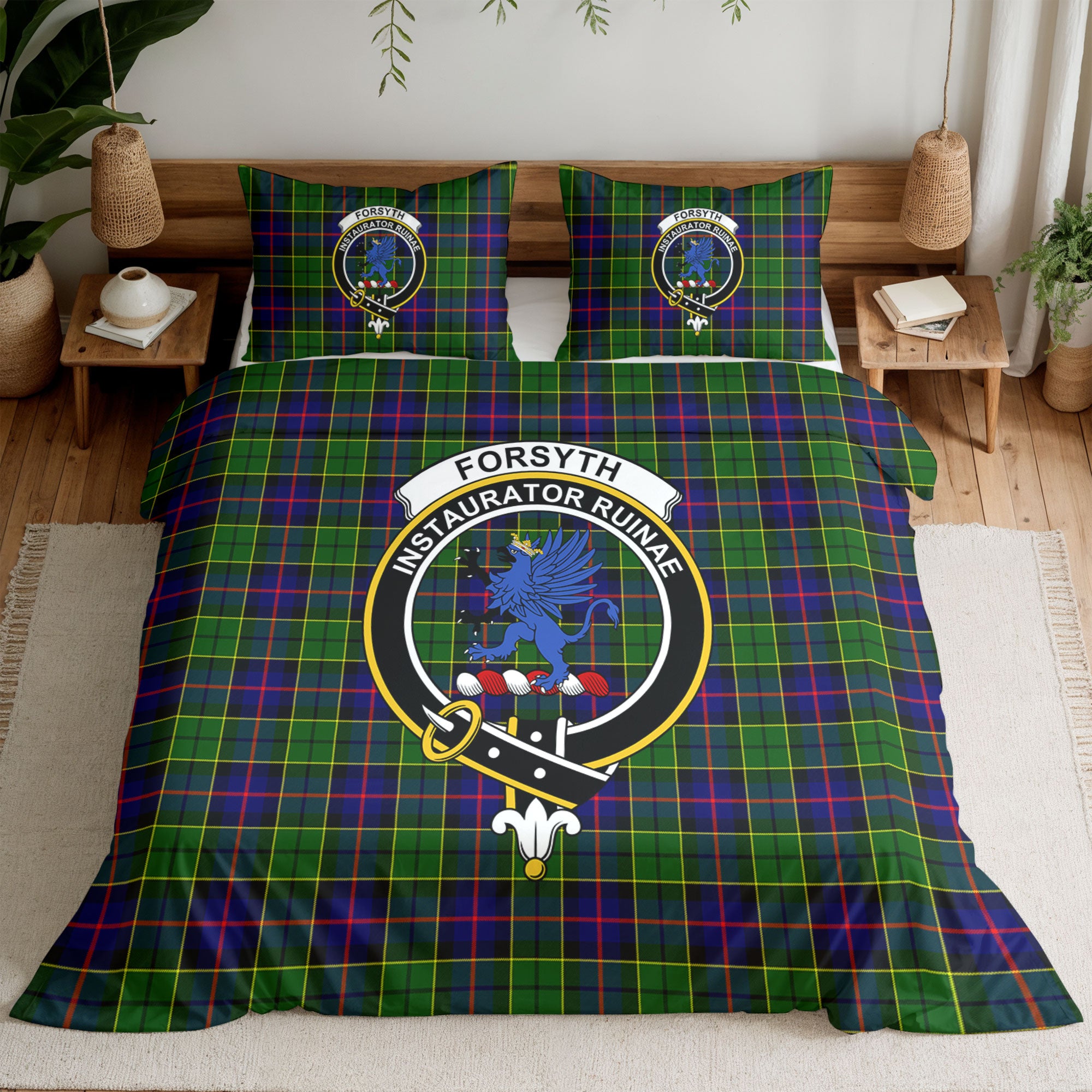 Forsyth Modern Tartan Crest Bedding Set