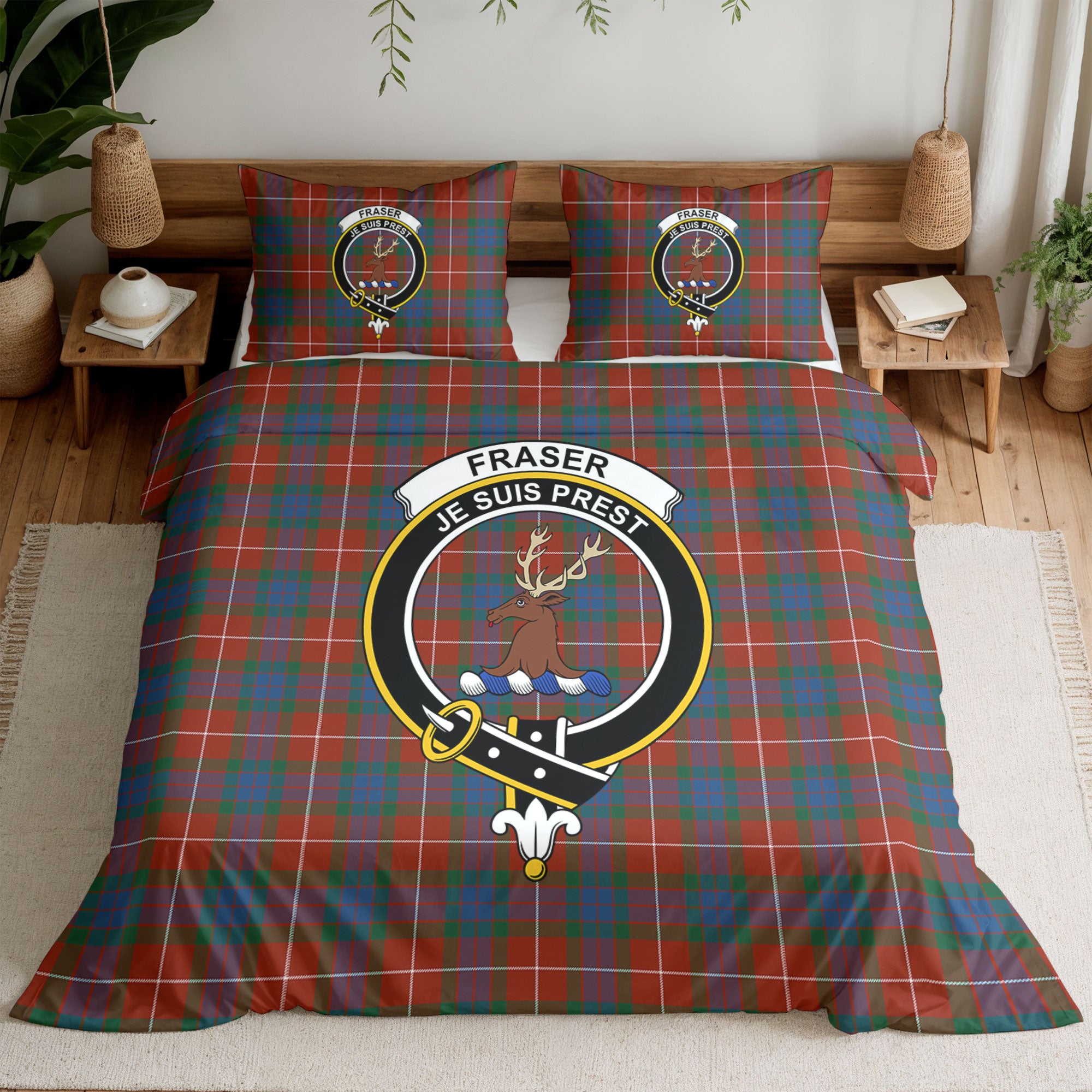 Fraser (of Lovat) Ancient Tartan Crest Bedding Set