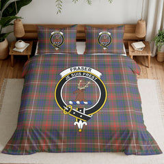 Fraser (of Lovat) Hunting Modern Tartan Crest Bedding Set
