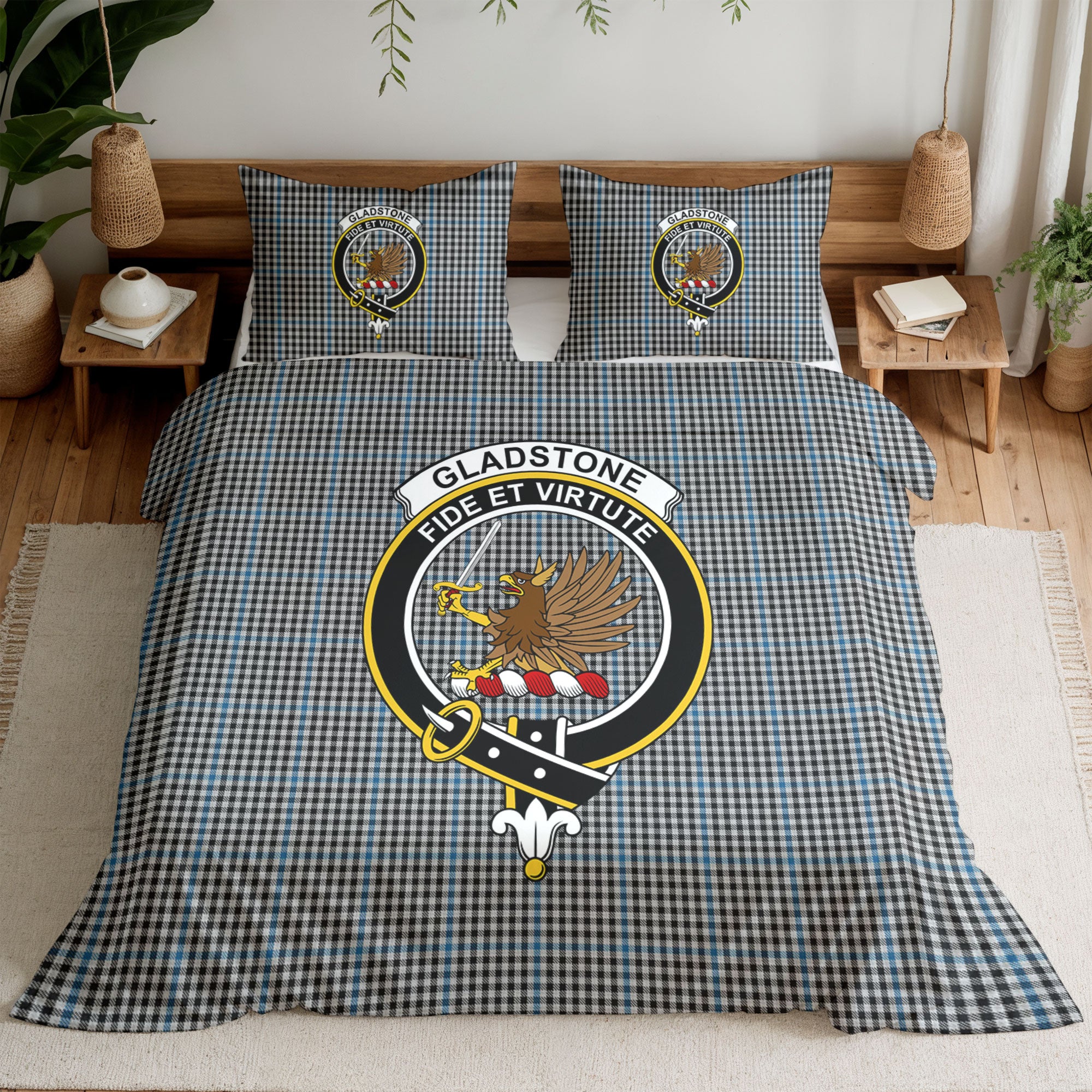 Gladstone Tartan Crest Bedding Set