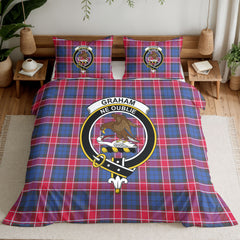 Graham of Menteith Red Tartan Crest Bedding Set
