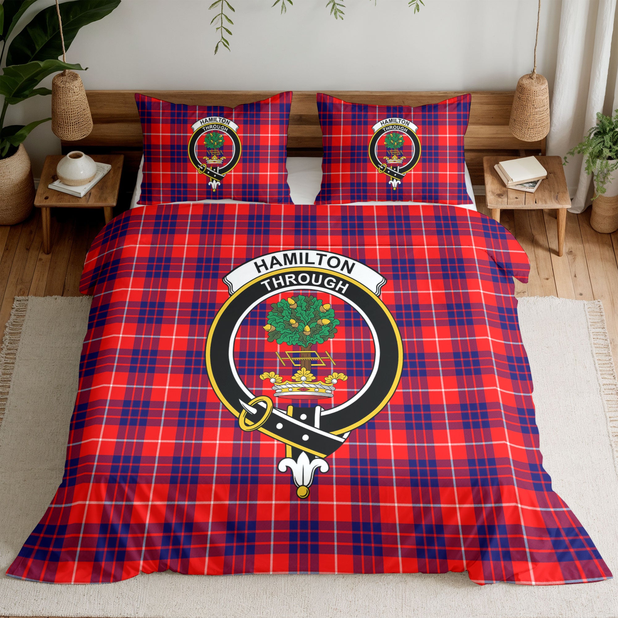 Hamilton Modern Tartan Crest Bedding Set