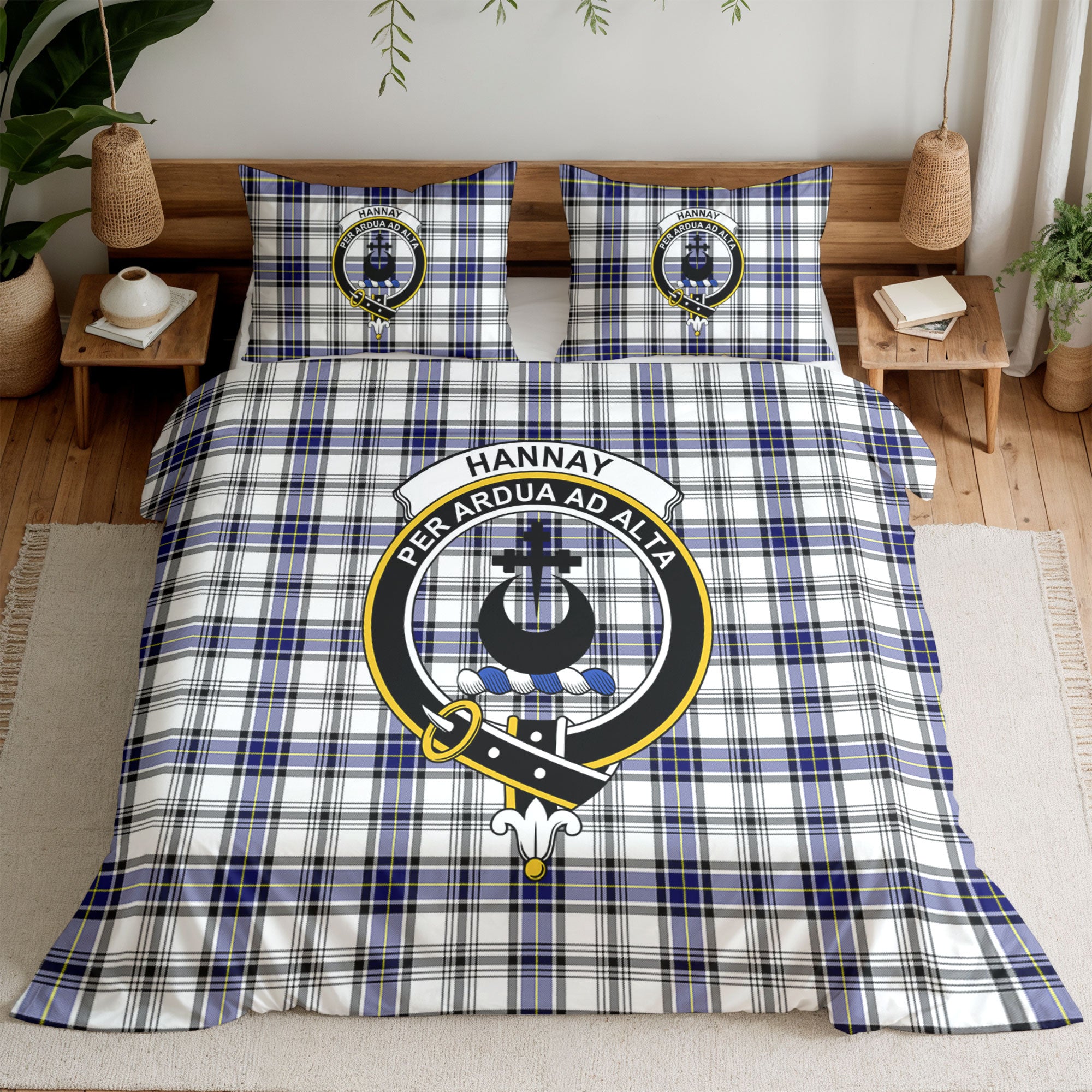 Hannay Modern Tartan Crest Bedding Set