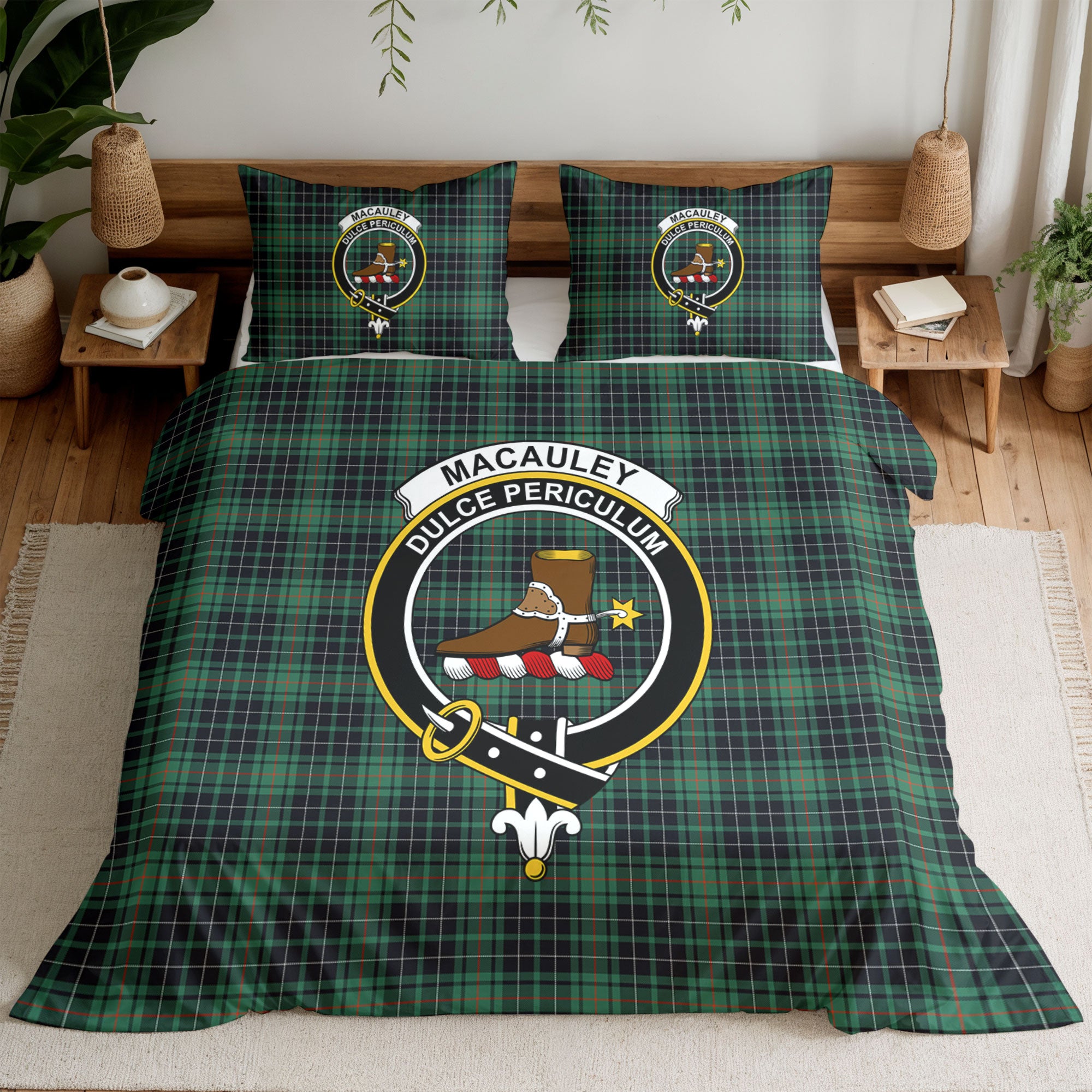 MacAuley Hunting Ancient Tartan Crest Bedding Set