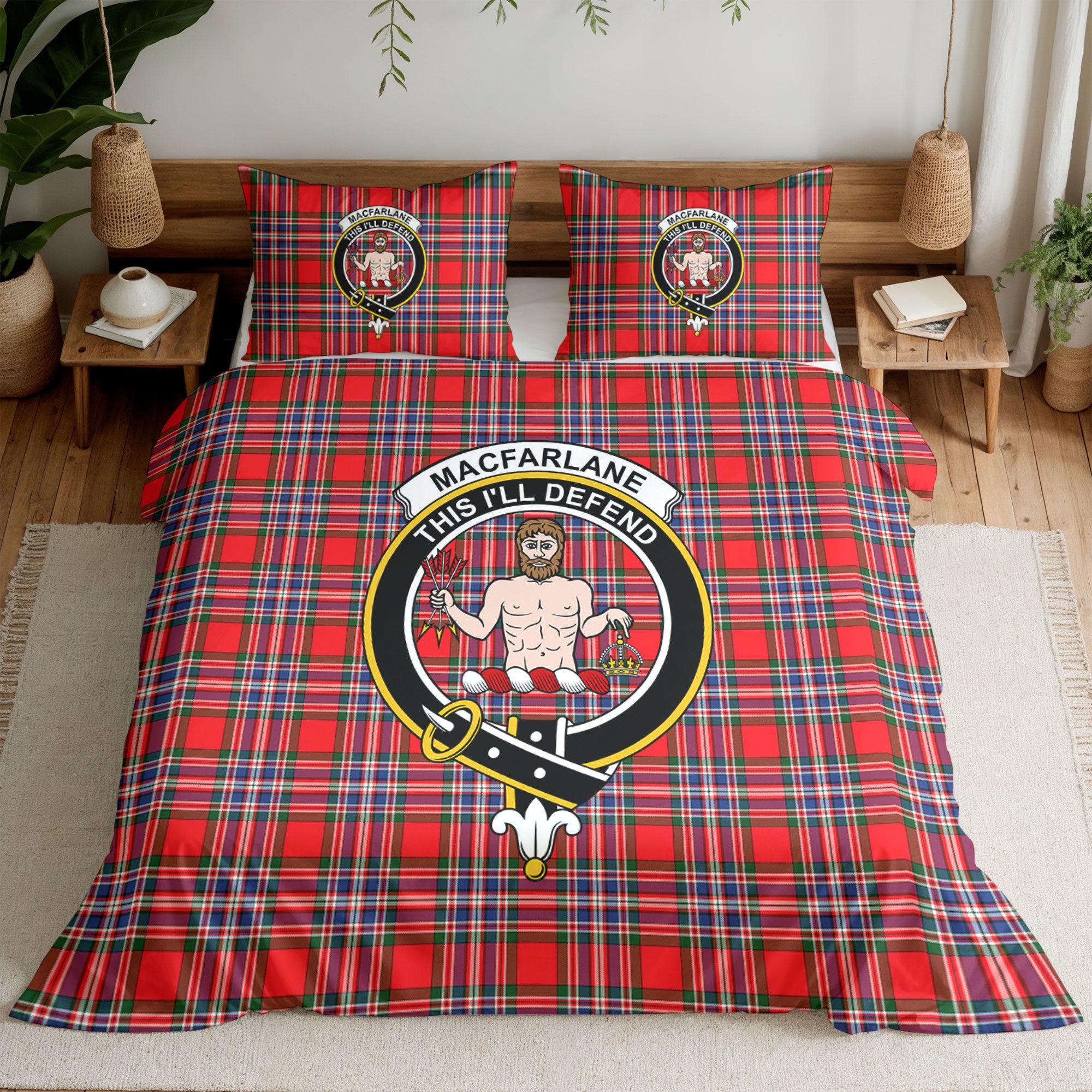 MacFarlane Modern Tartan Crest Bedding Set