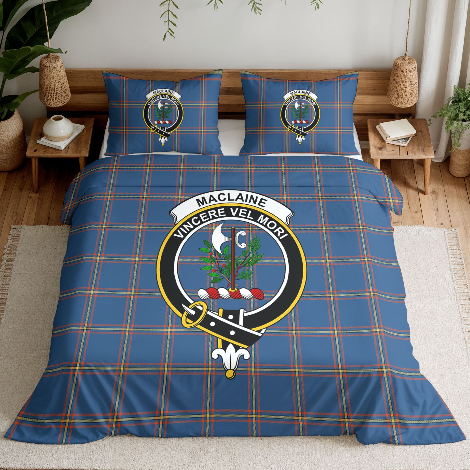 MacLaine of Loch Buie Hunting Ancient Tartan Crest Bedding Set