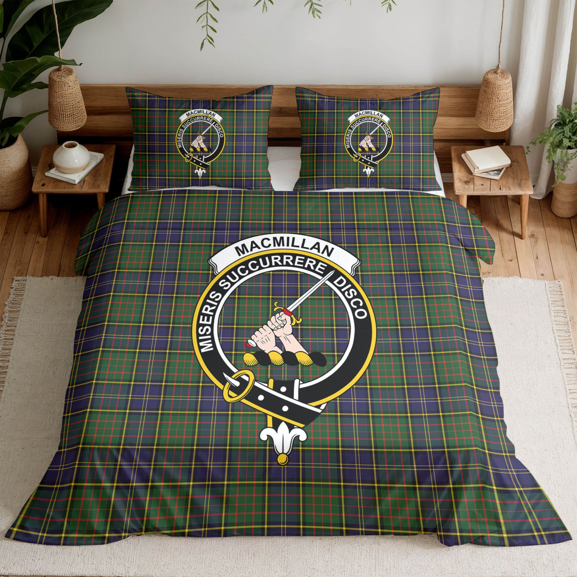 MacMillan Hunting Modern Tartan Crest Bedding Set