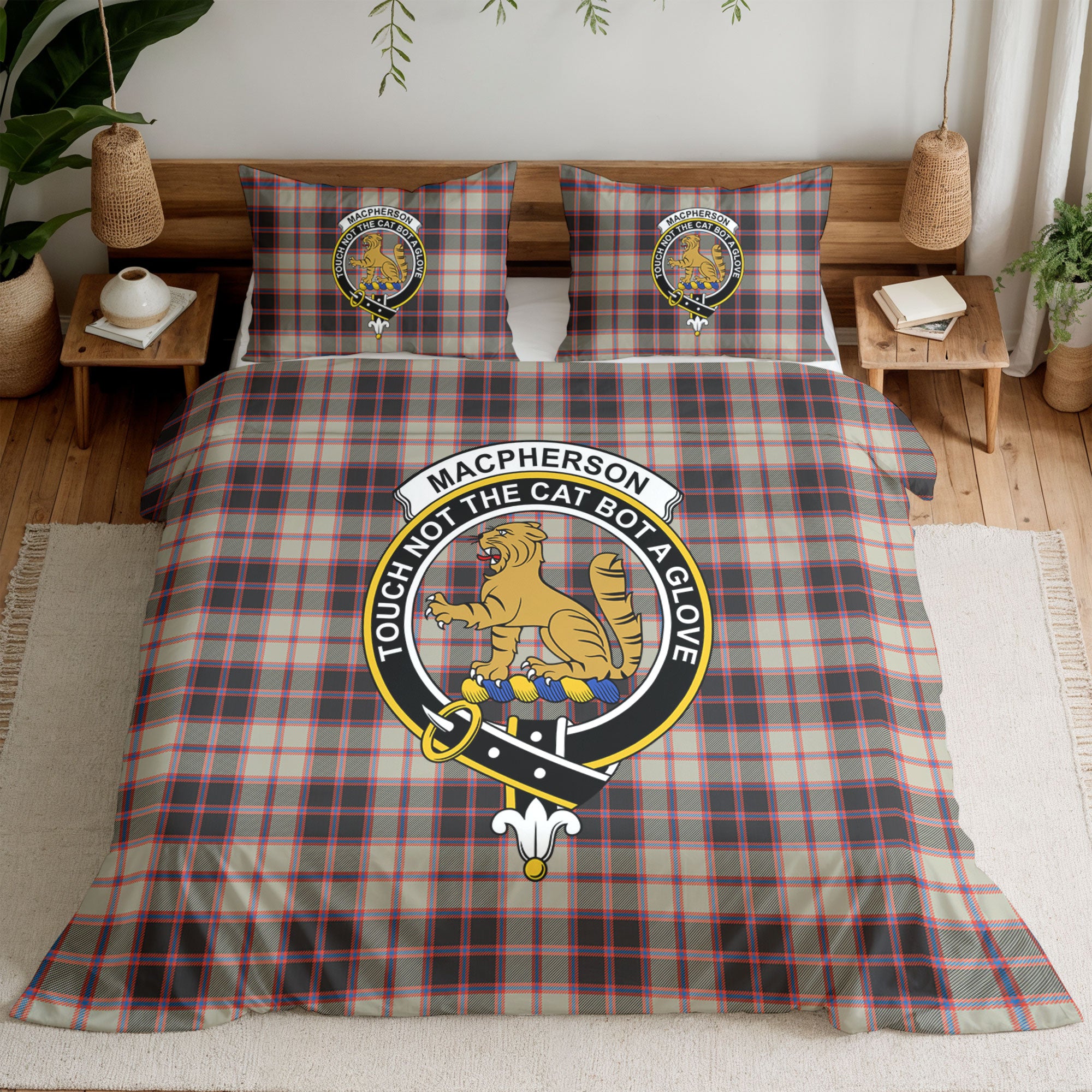 MacPherson Hunting Ancient Tartan Crest Bedding Set