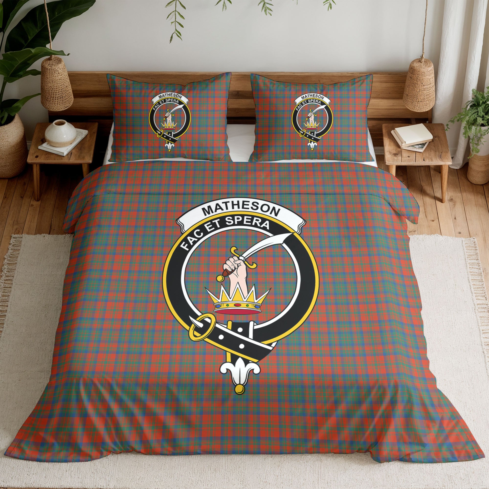 Matheson Ancient Tartan Crest Bedding Set