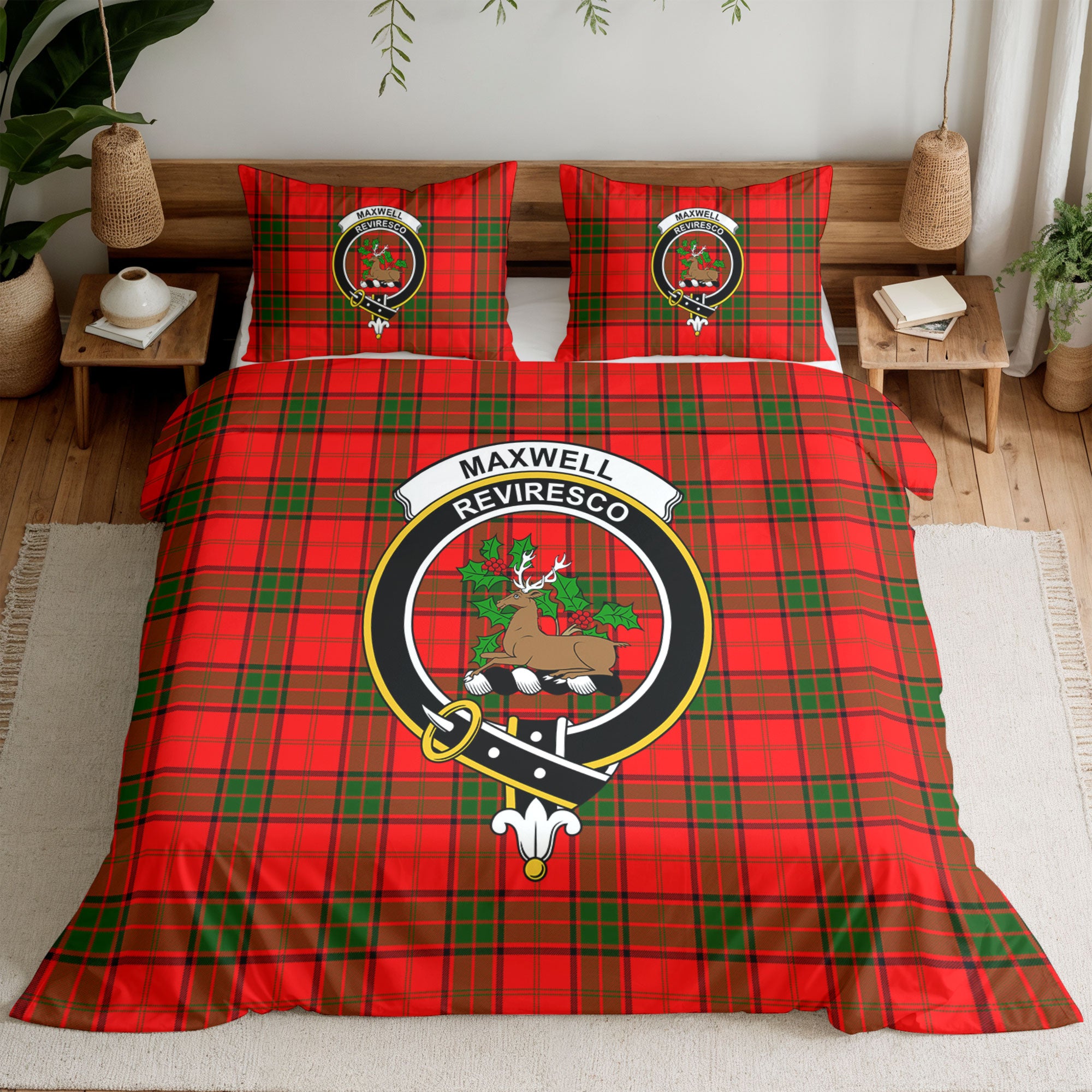 Maxwell Modern Tartan Crest Bedding Set