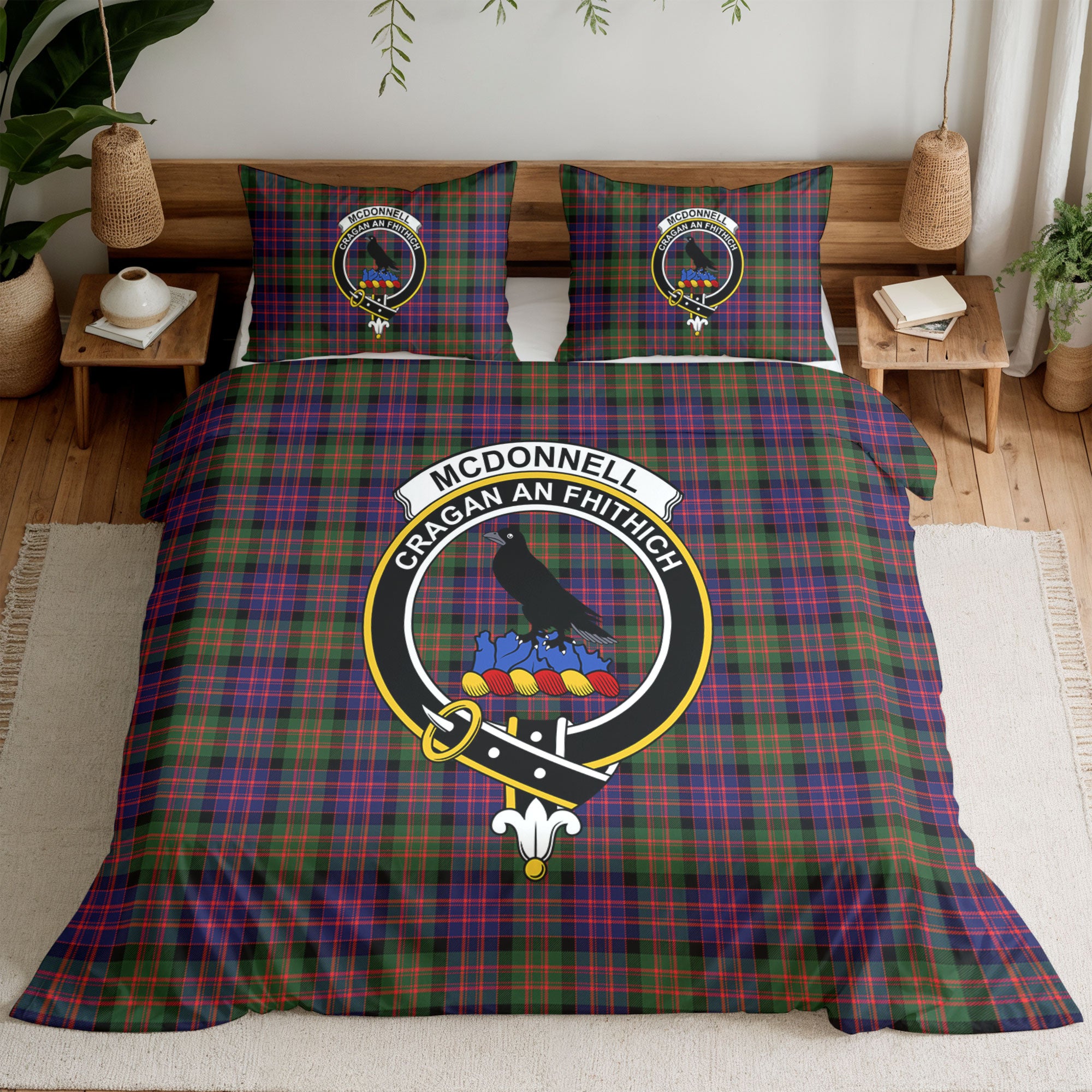 McDonnell of Glengarry Modern Tartan Crest Bedding Set