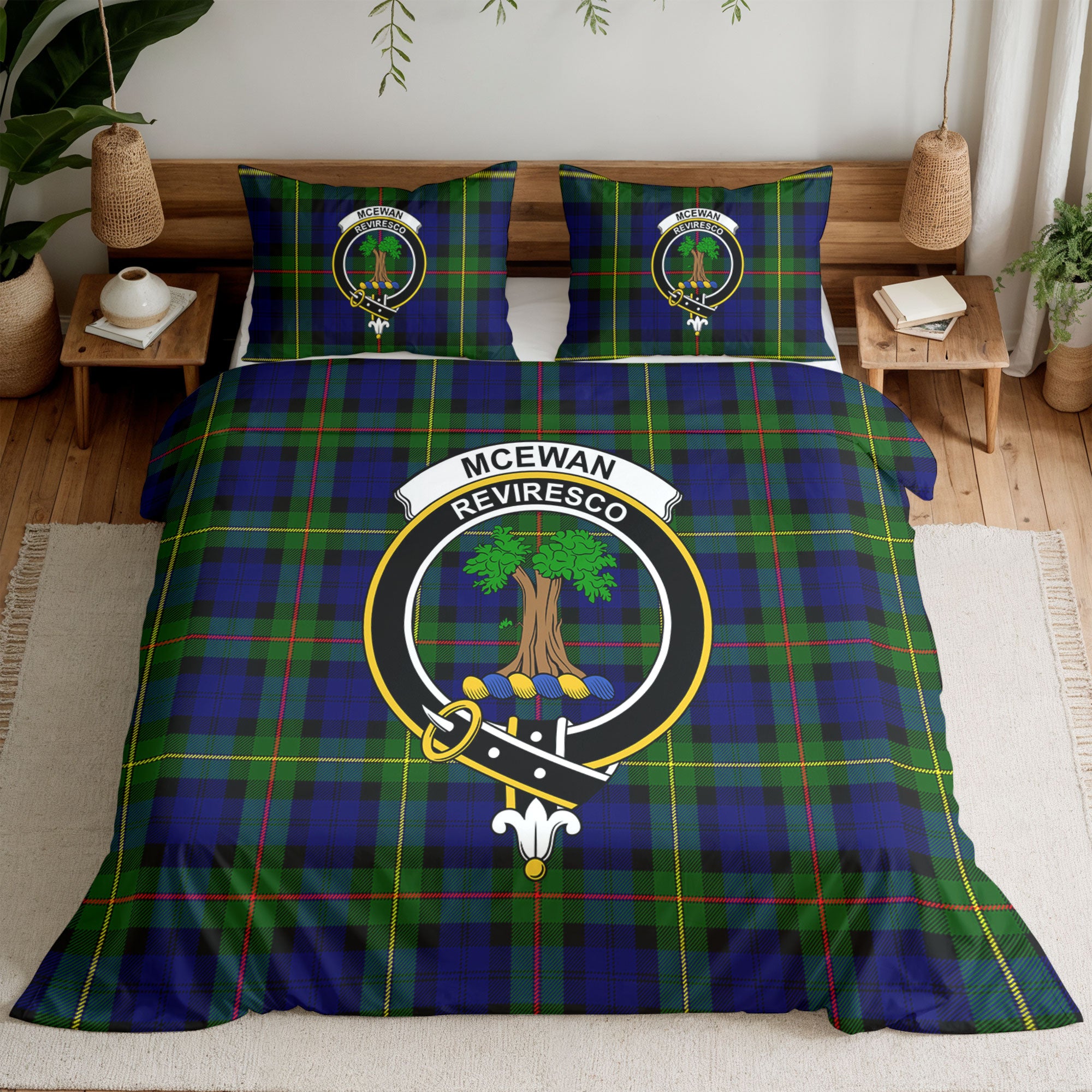 McEwan Modern Tartan Crest Bedding Set