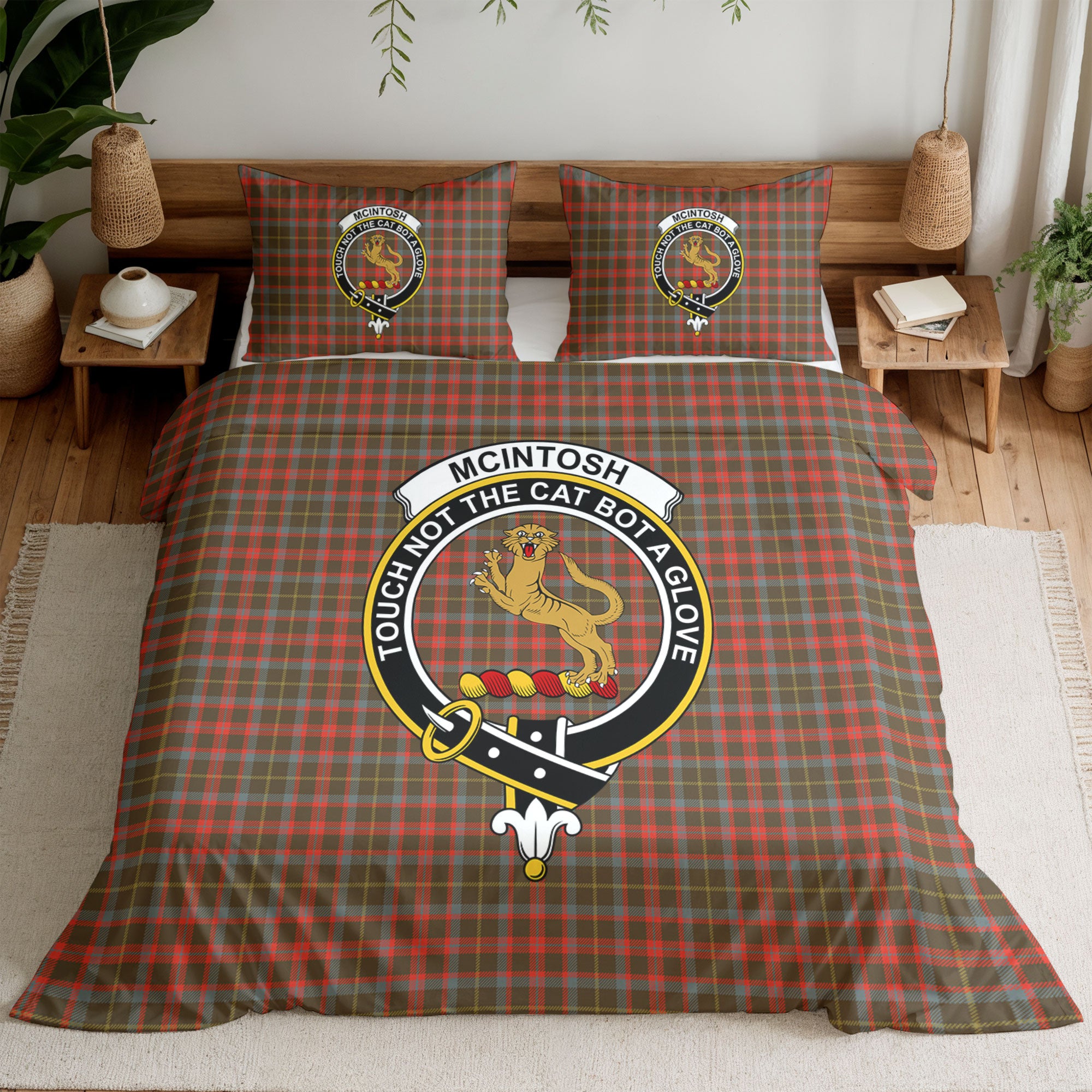 McIntosh Hunting Weathered Tartan Crest Bedding Set