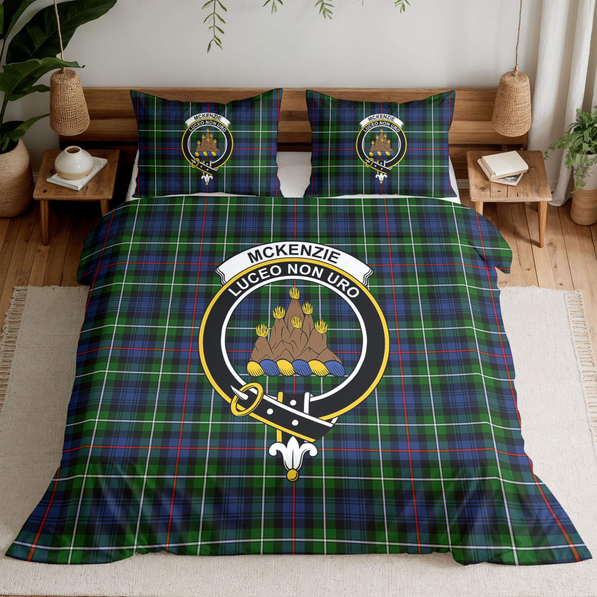 McKenzie Modern Tartan Crest Bedding Set