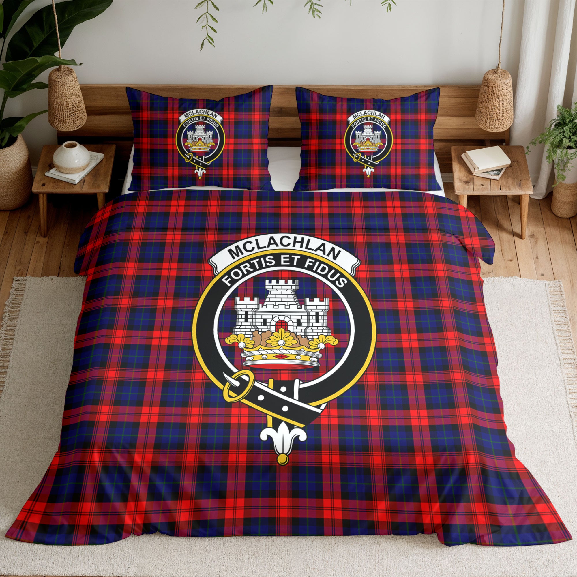 McLachlan Modern Tartan Crest Bedding Set
