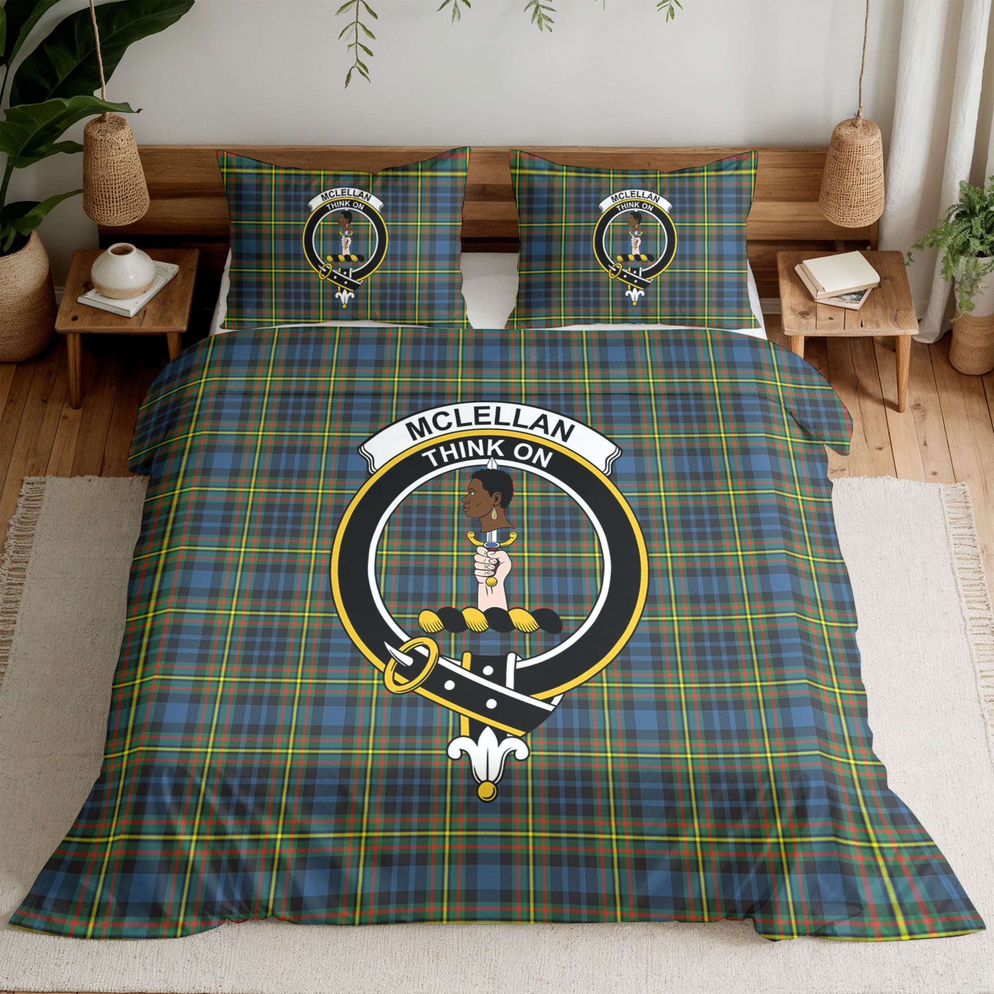 McLellan Ancient Tartan Crest Bedding Set
