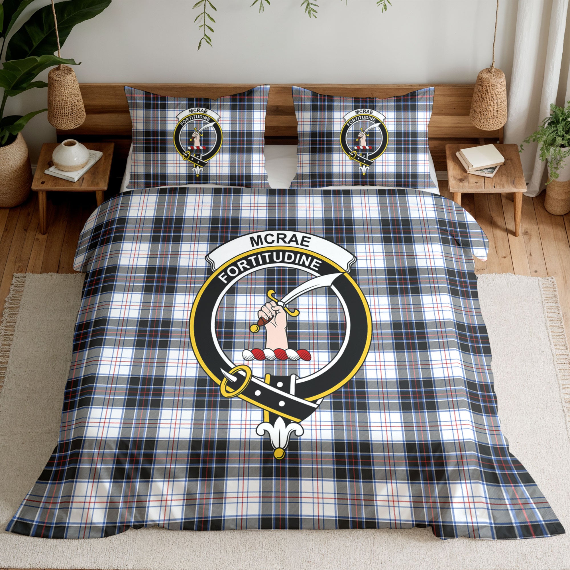 McRae Dress Modern Tartan Crest Bedding Set