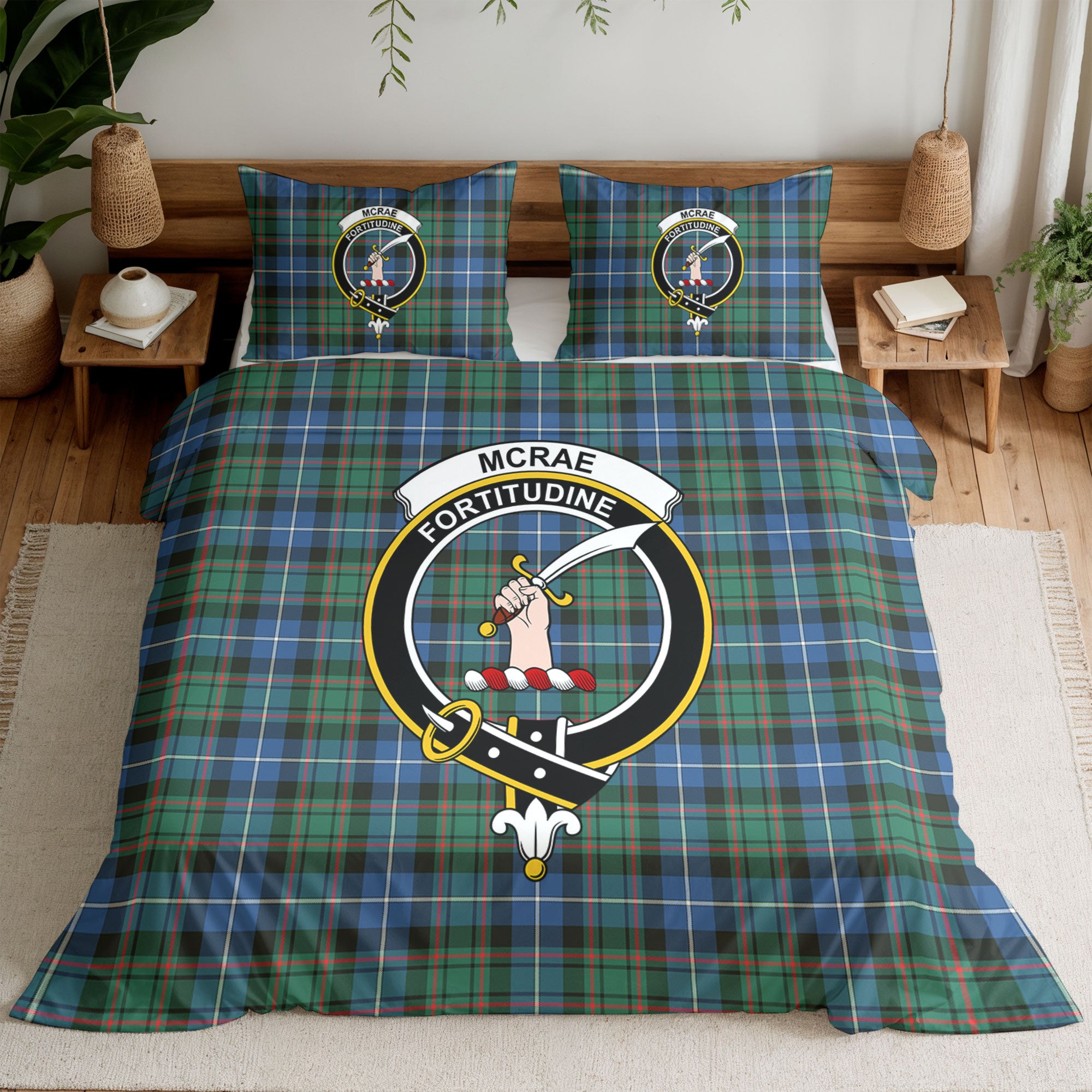 McRae Hunting Ancient Tartan Crest Bedding Set