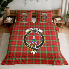 Morrison Red Modern Tartan Crest Bedding Set
