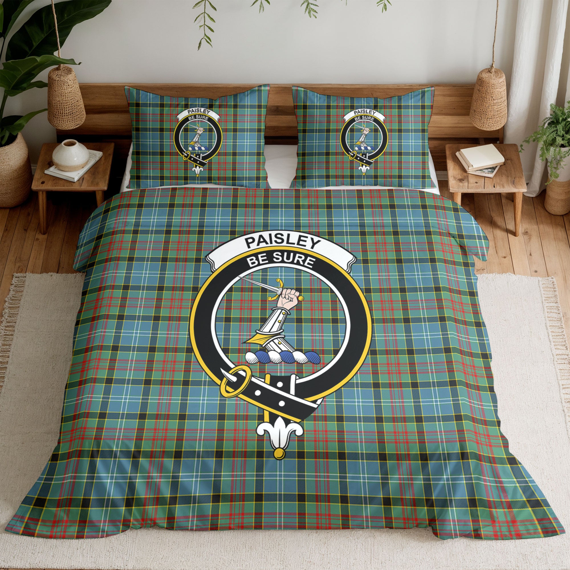 Paisley District Tartan Crest Bedding Set