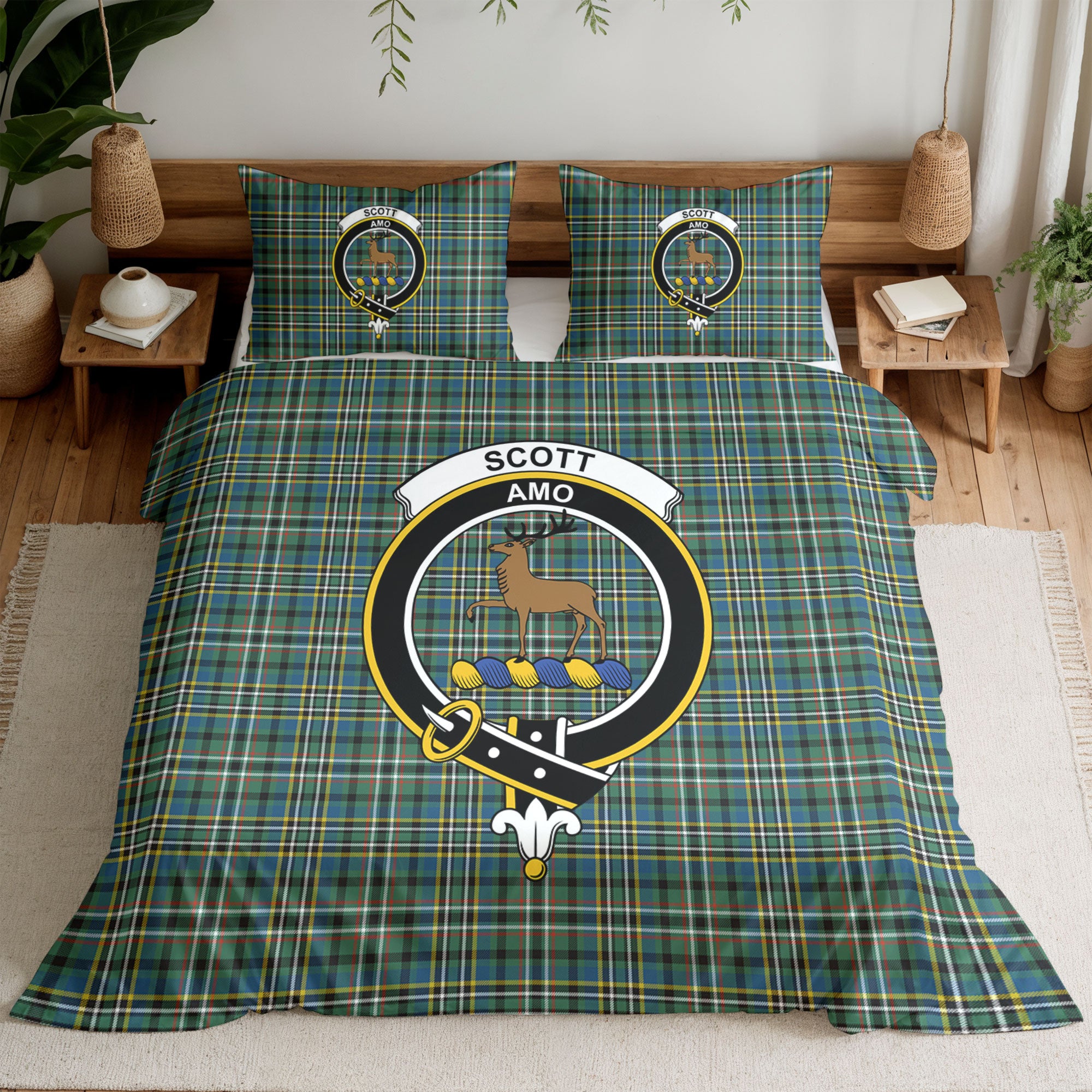 Scott Green Ancient Tartan Crest Bedding Set