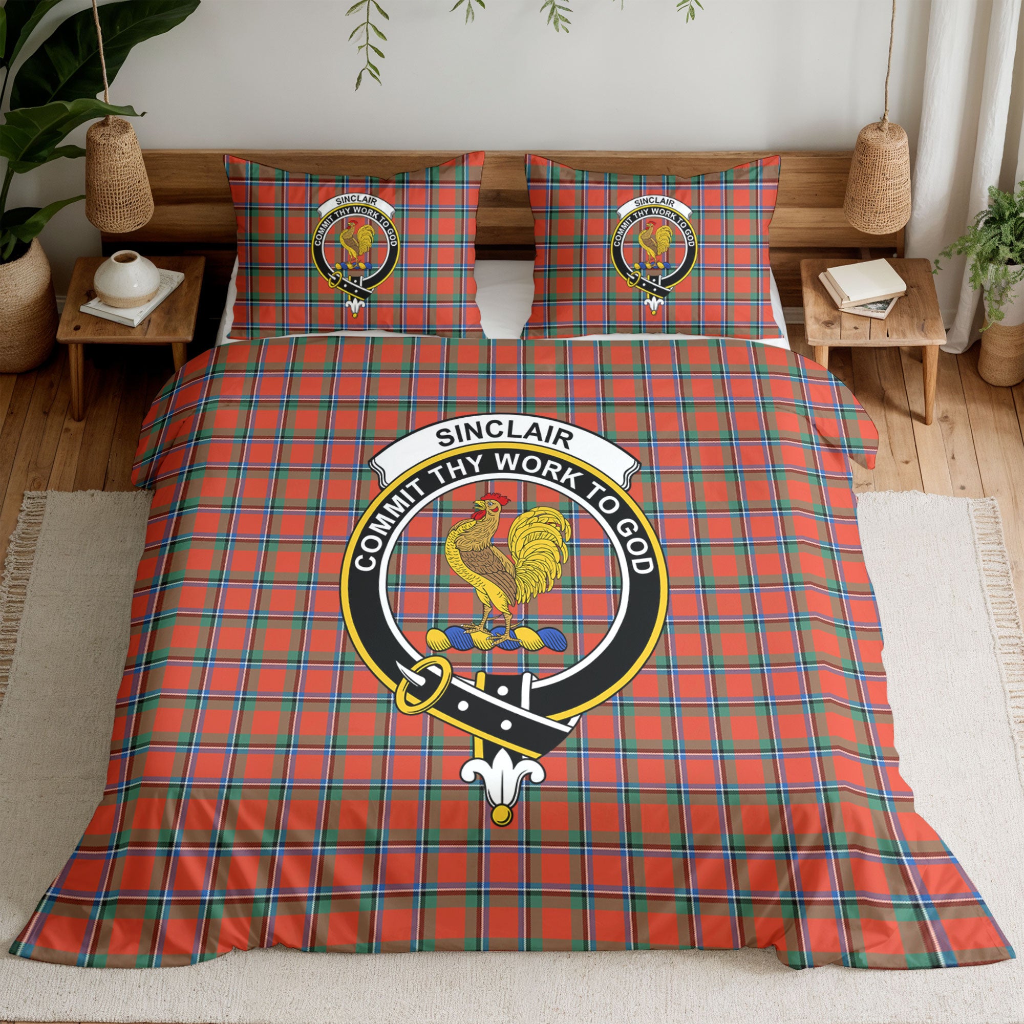 Sinclair Ancient Tartan Crest Bedding Set