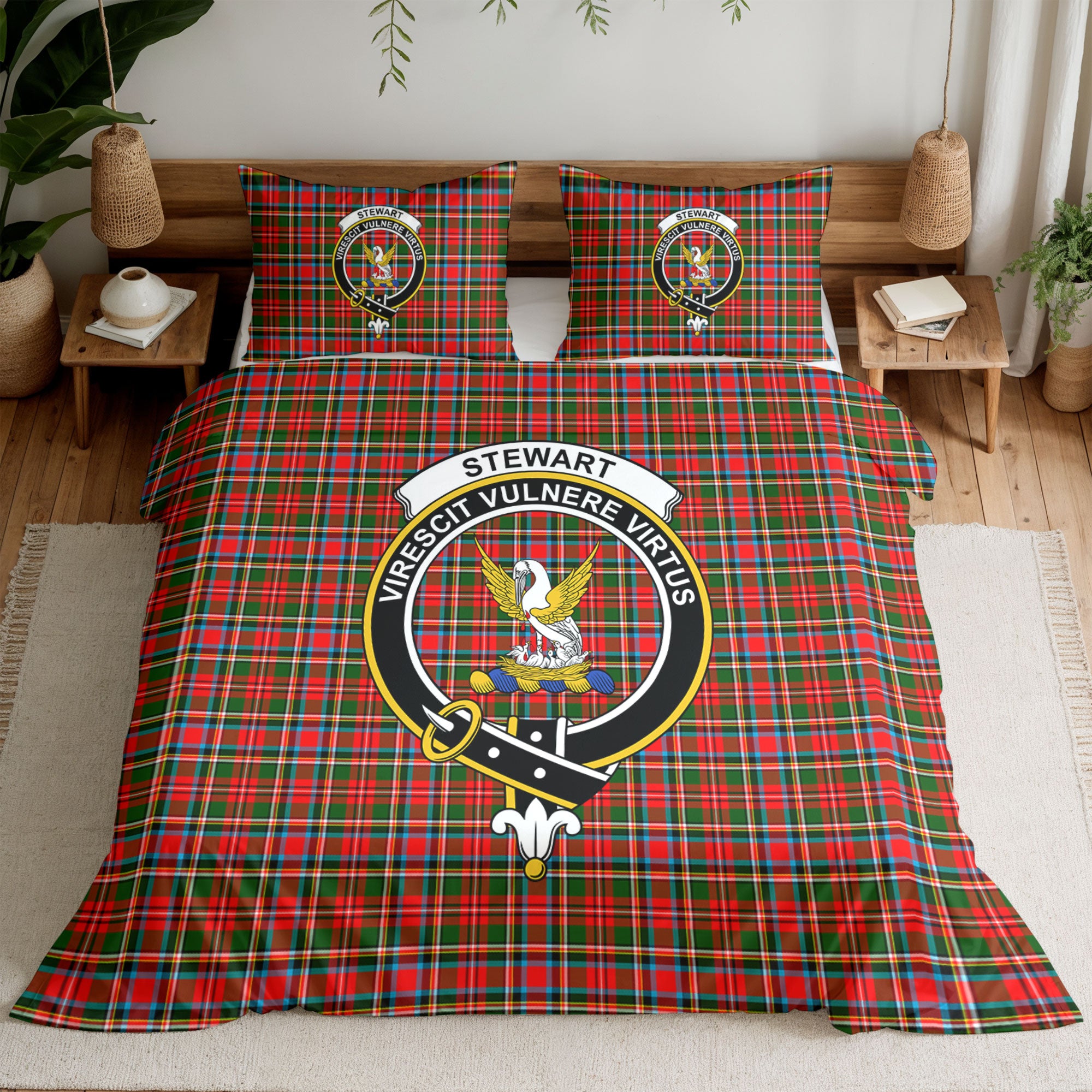 Stewart Royal Tartan Crest Bedding Set